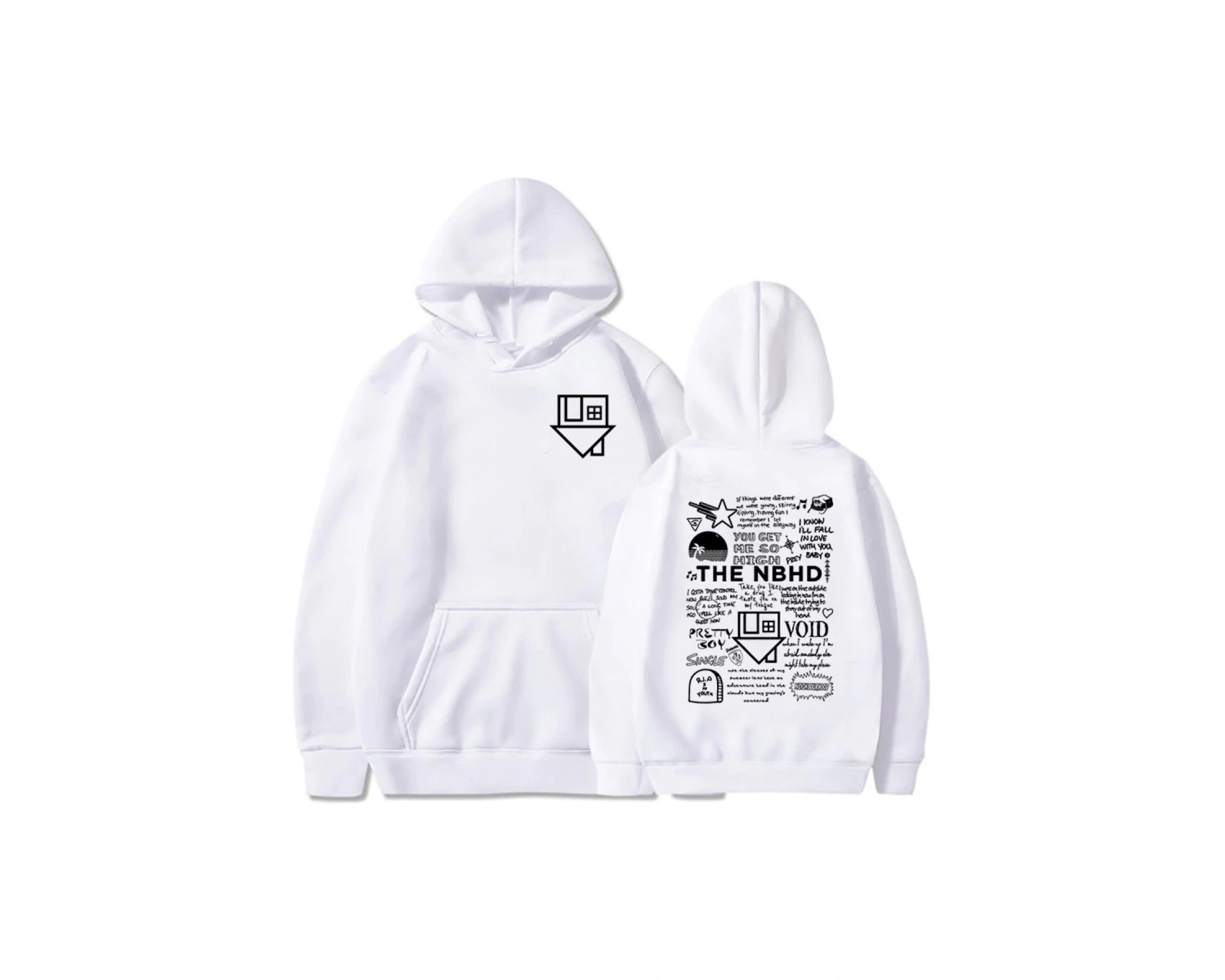 Beyaz Streetweed Unisex Hip Hop Grafik Mahalle NBHD BantSudaderas