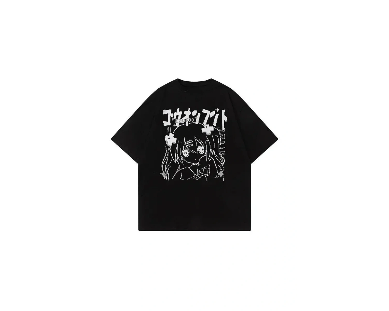 Beyaz Süt Baskı Tatlı ve Baharatlı Harajuku Yaz Grafik Vintag