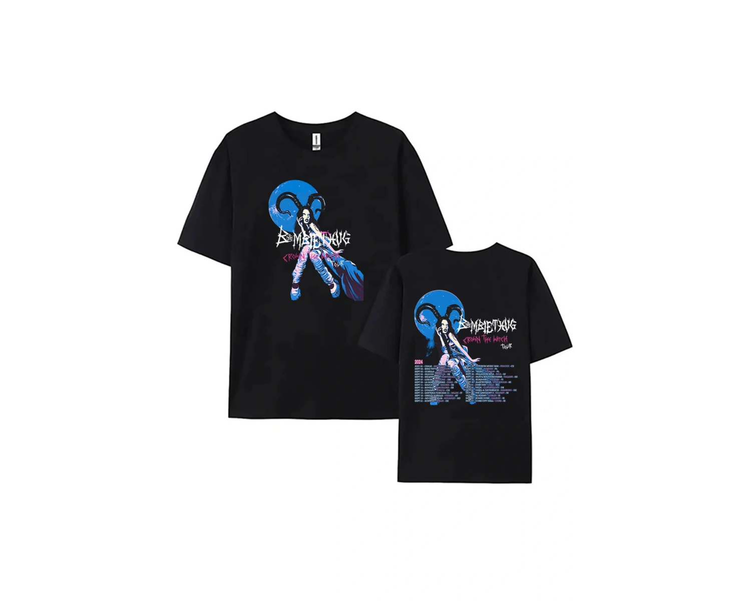 Beyaz Taç cadı turu Bambie Thug leri yaz yuvarlak boyun