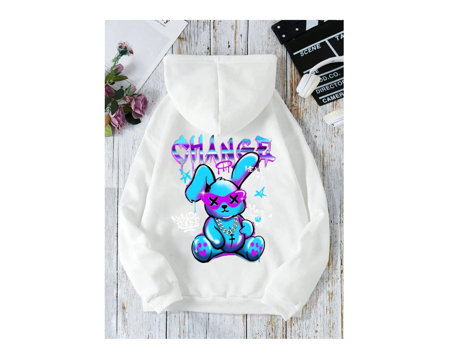 Beyaz Tavşan Karikatürler Crewneck