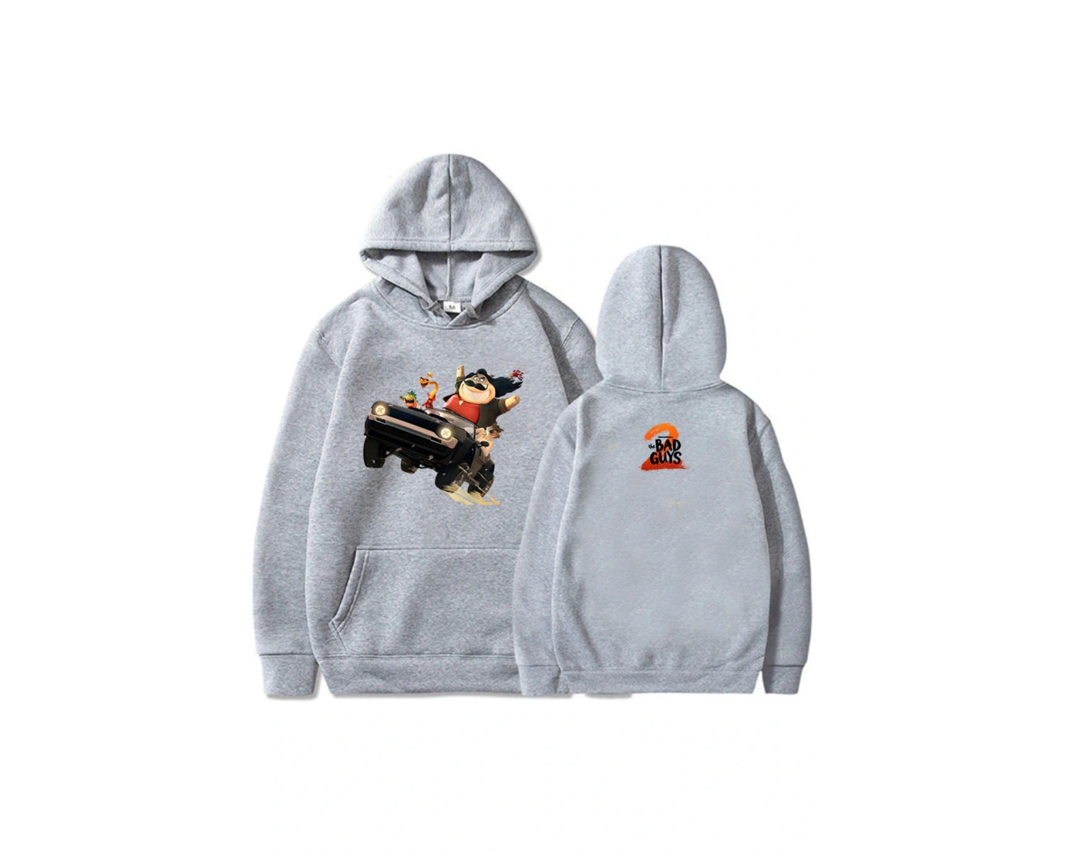 Beyaz The Bad Guys 2 Hoodies Long Sleeve Hooded Fleece Casual Loose Pullovers Uni