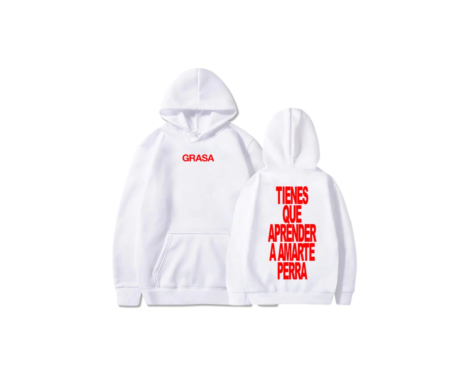 Beyaz TIENES QUE ANRENDER A AMARTE PERRA kıcı Nathy Peluso Grafik Uzun Koll