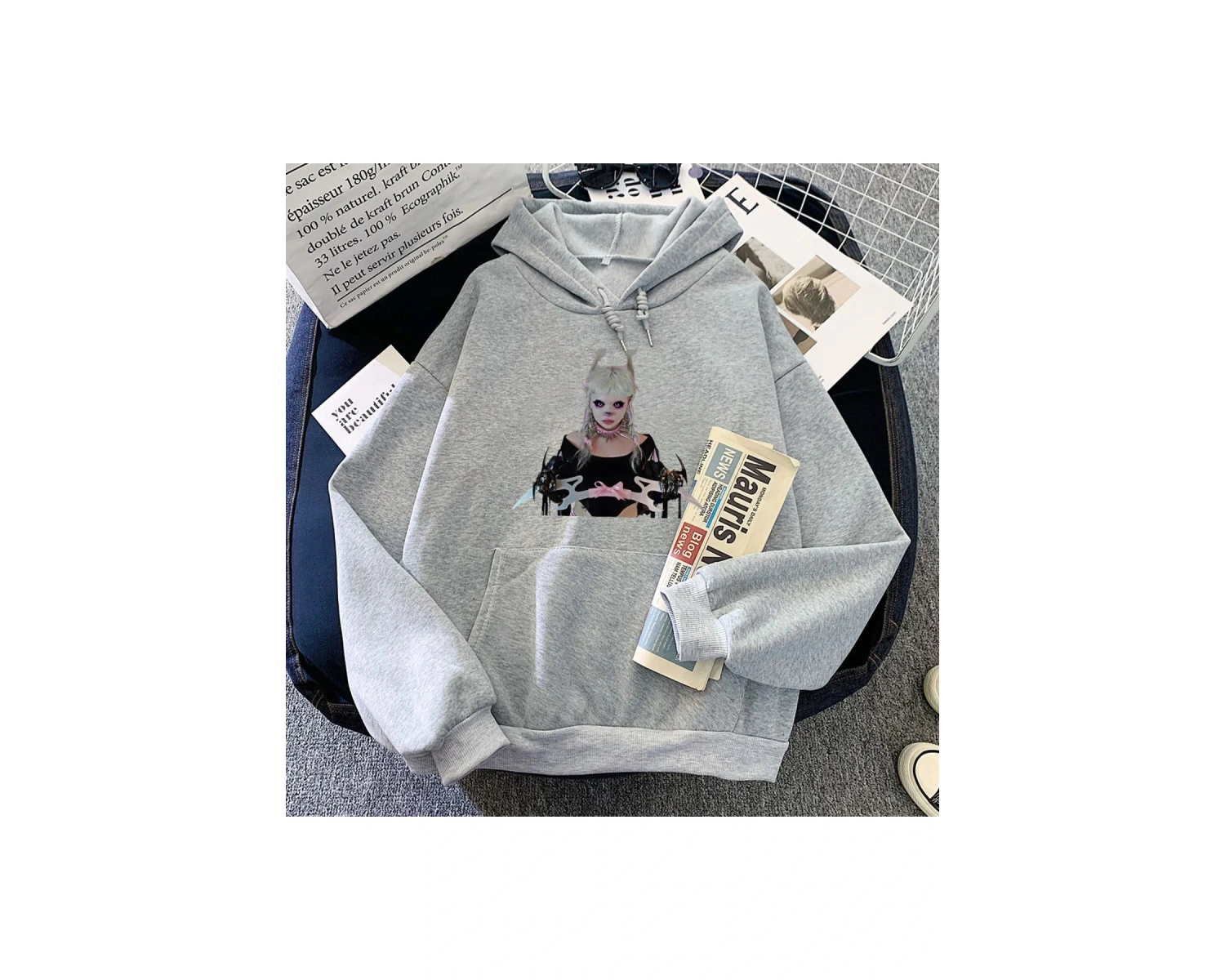 Beyaz Travmatik geçim turu Hoodies zmin-fasulye kıcı grafik kıyafetleri k