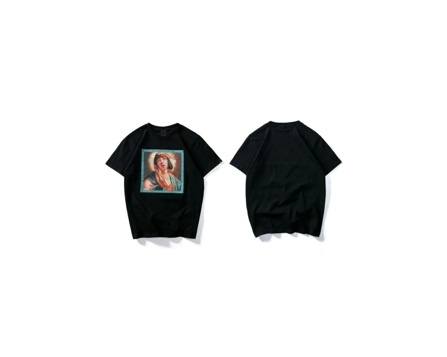 Beyaz Ucuz Roman Baskılı Oversize Bisiklet Yaka Erkek Tişört