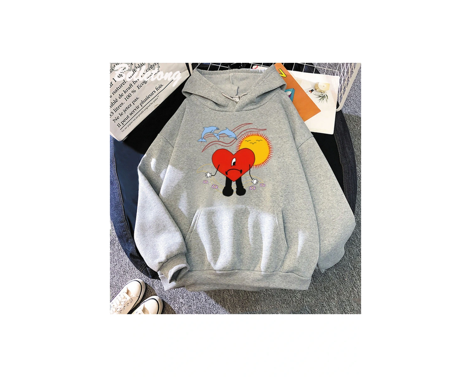 Beyaz Un Verano Sin Ti Bad Bunny baskılı Kawaii