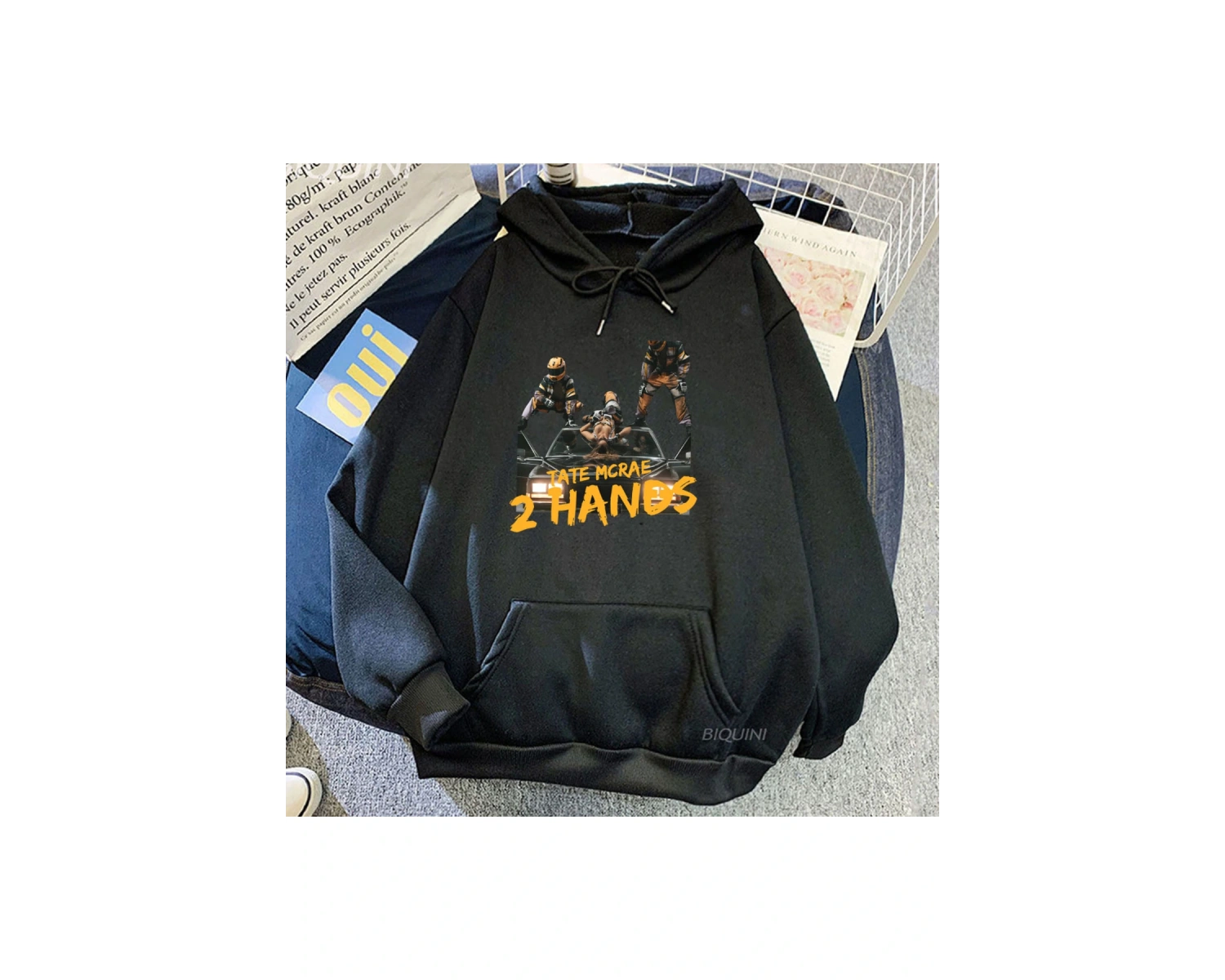 Beyaz Unisex 2 Hands Tate McRae Long Sleeve Winter MenWomen Sweatshirts Singer Graphic Printing P