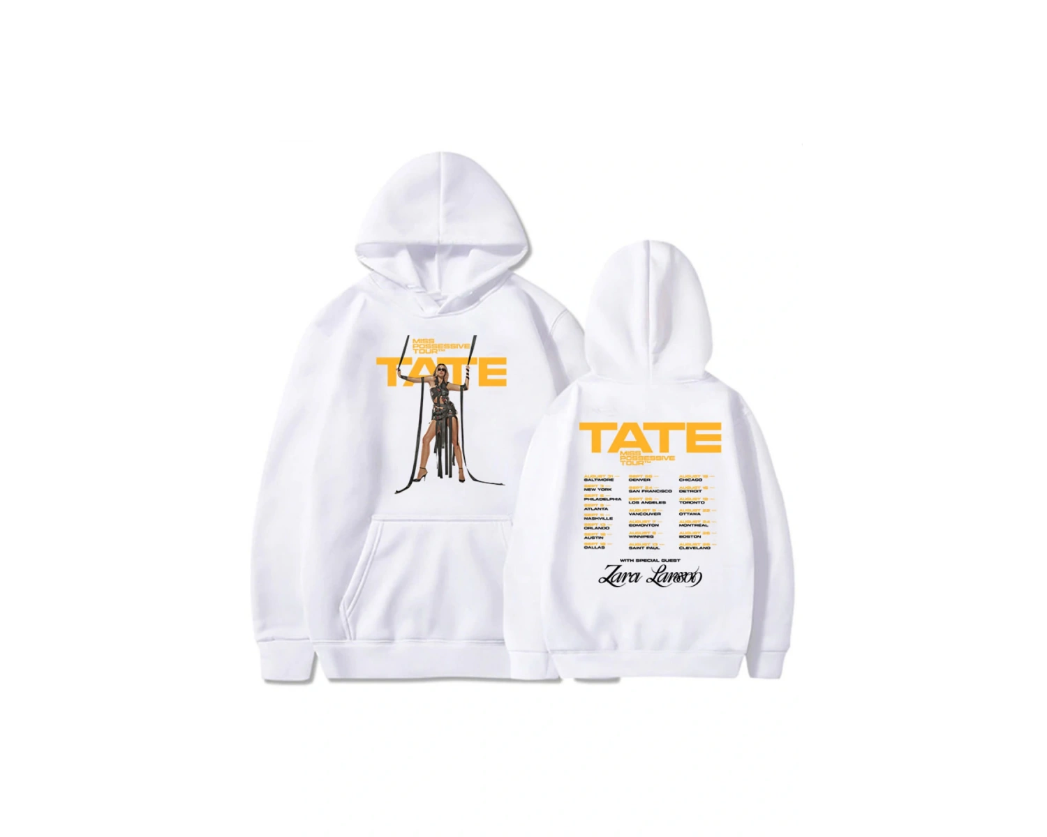Beyaz Unisex 2025 Miss Possessive Tour Tate McRaes Singer Printing Sweatshirts Winter MenWomen S