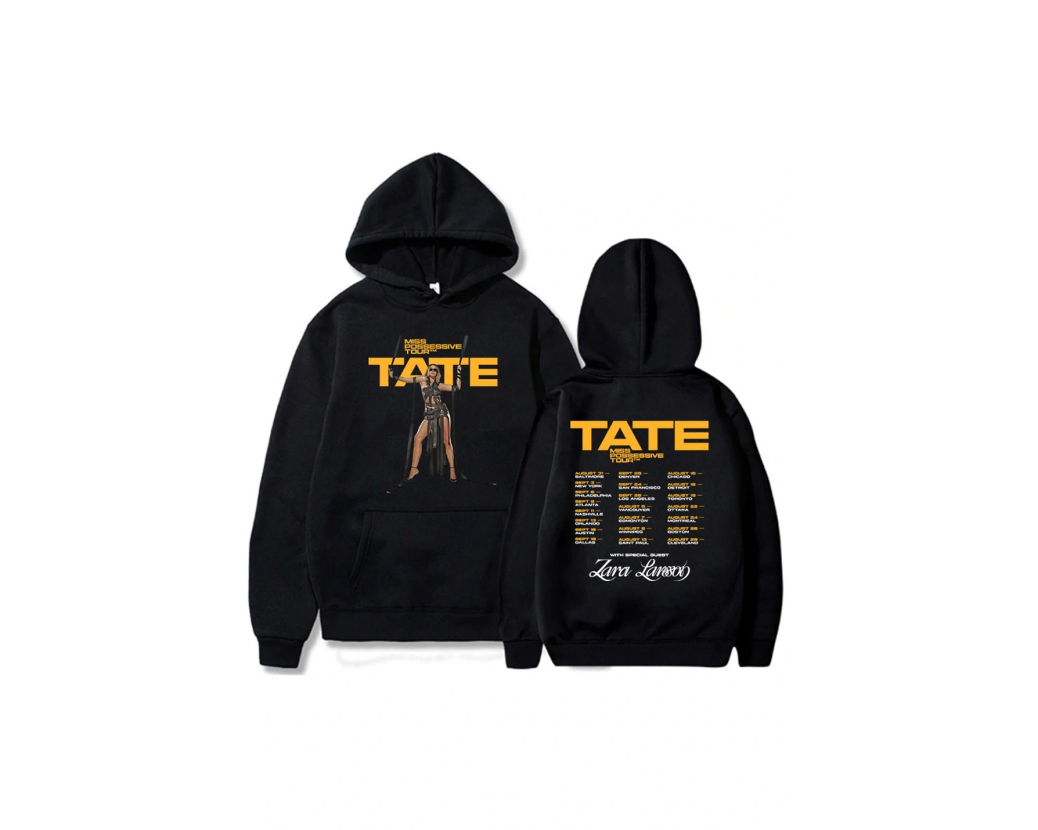 Beyaz Unisex 2025 Miss Possessive Tour Tate McRaes Singer Printing Sweatshirts Winter MenWomen S