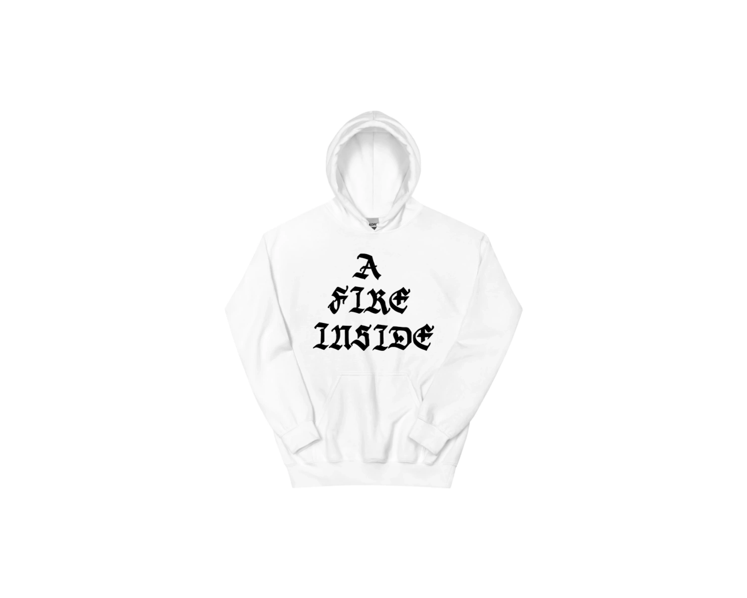 Beyaz Unisex A Fire Inside Siyah Hoodie Yüzleri Fildişi AFI Grafik Moda Kapşonlu