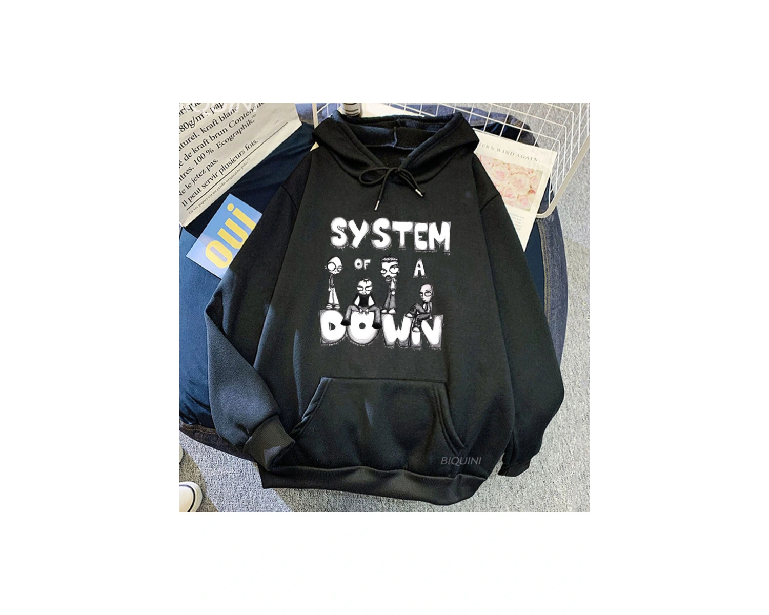 Beyaz Unisex Aşağı Sistemi Yaygın Sokak Grunge ErkekHoodie Giyim Boy Sudade