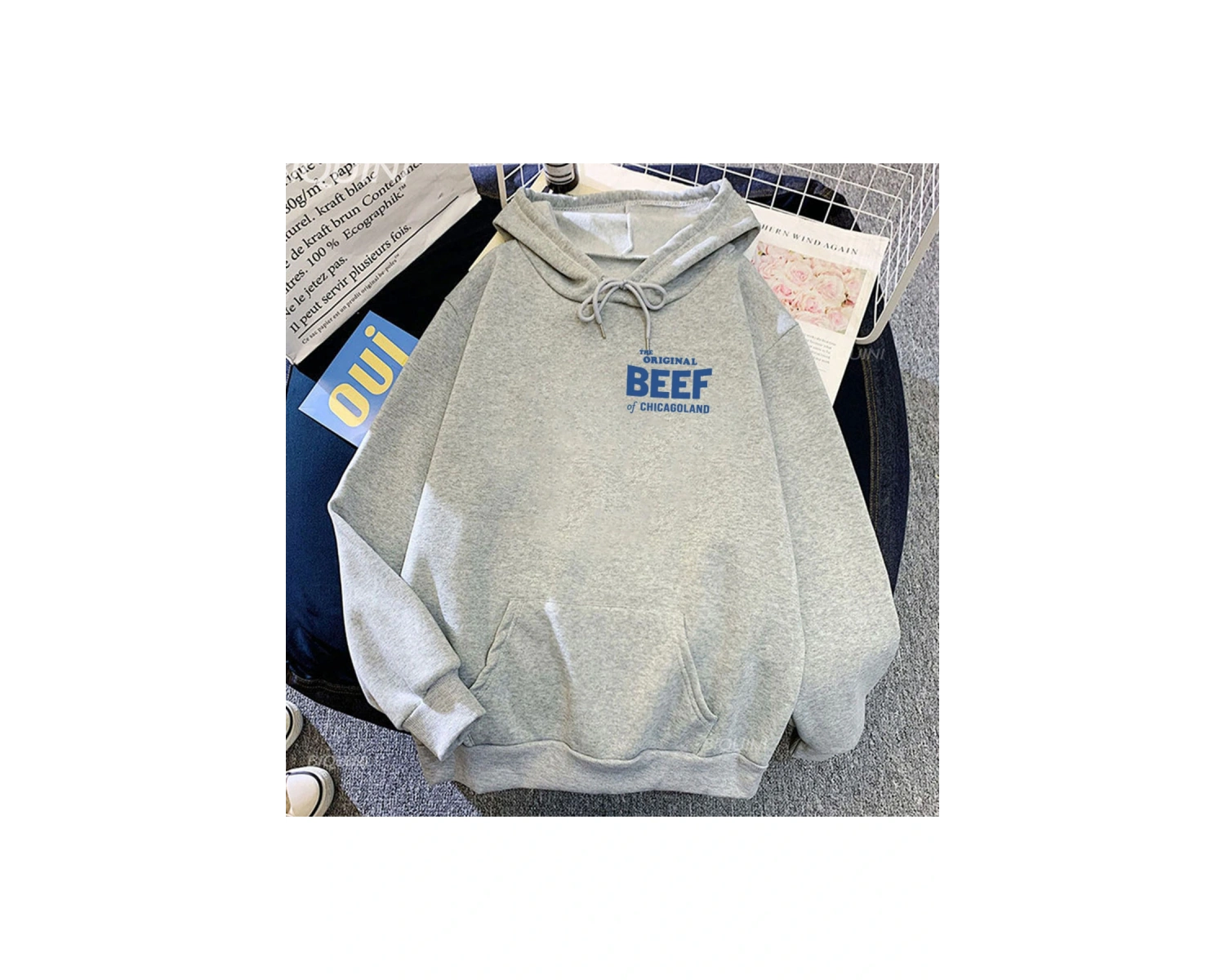 Beyaz Unisex Ayı TV serisi grafik orijinal Chicagoland mektup baskıkla