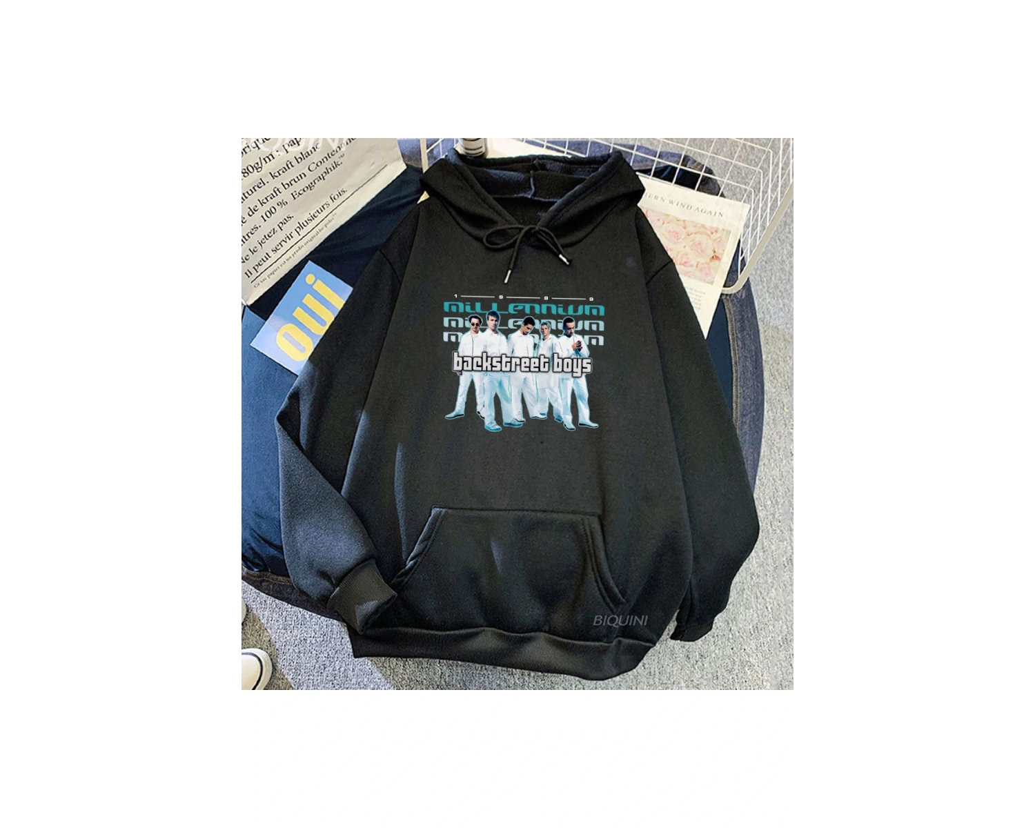 Beyaz Unisex Backstreet Boys Millennium 2.0 Kapüşonlular Sonbahar Rahat Moda Kapş