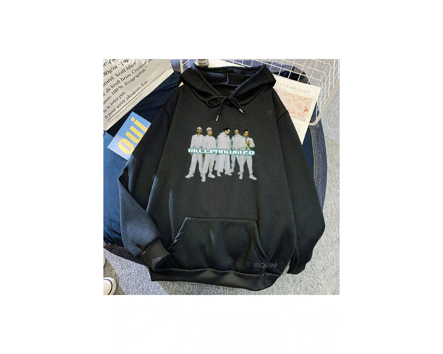 Beyaz Unisex Backstreet Boys Millennium 2.0 Kapüşonlular Sonbahar Rahat Moda Kapş