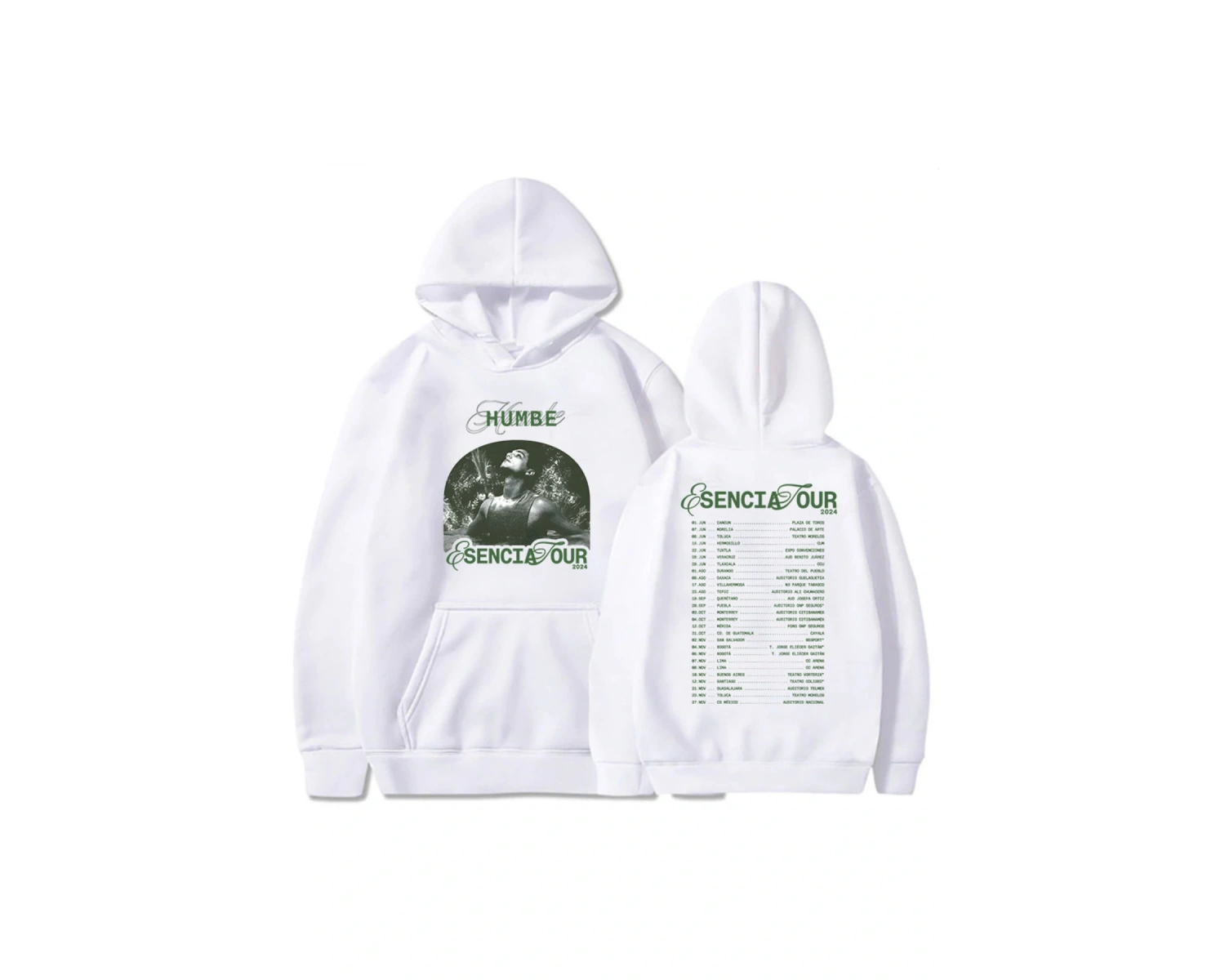 Beyaz Unisex Baskı giysi Humbe Esencia tur sıcak rahat şarkıcı grafik erke