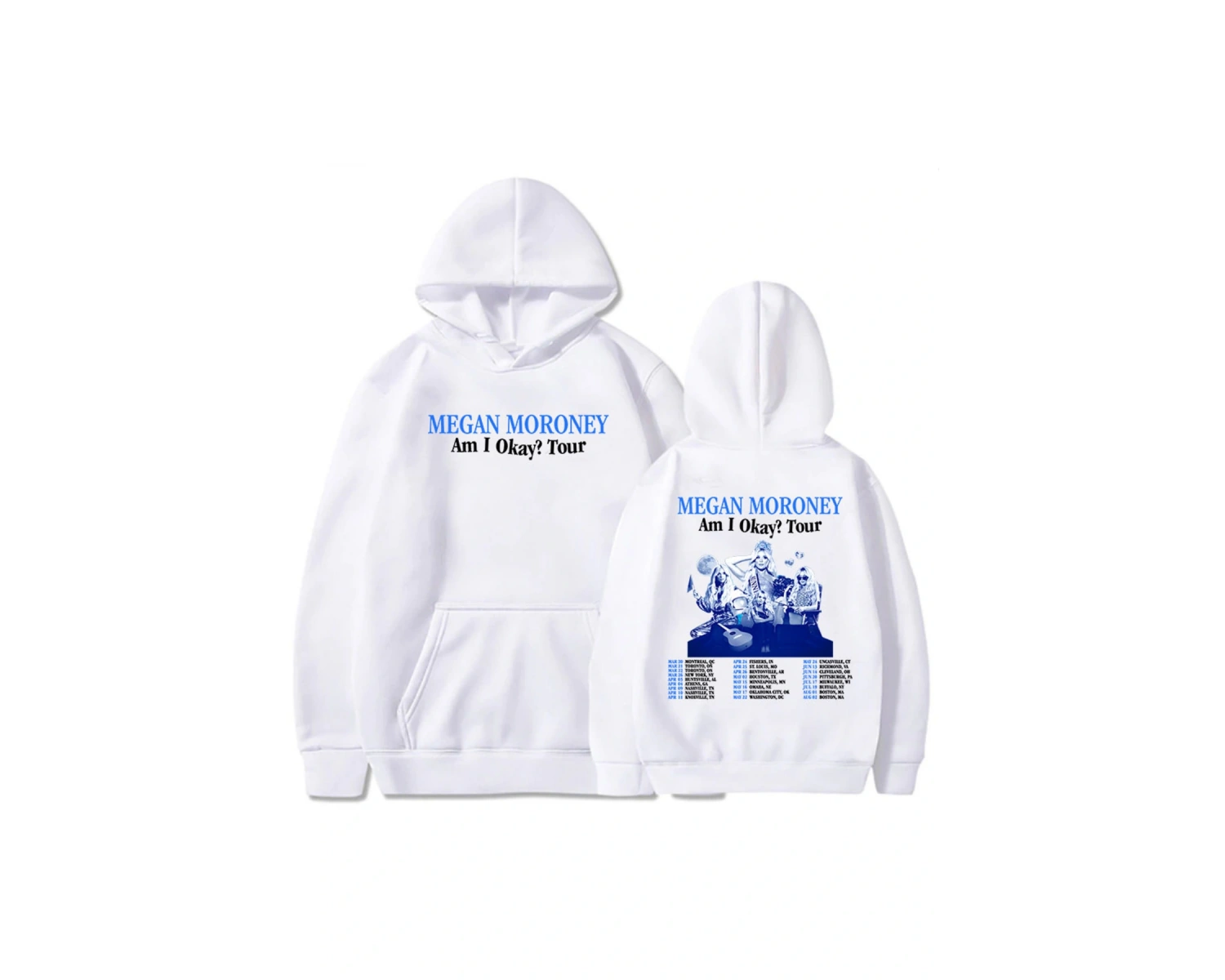 Beyaz Unisex Ben Tamam Tur Megan Moroney Baskı sudaderas hombre ErkekGiysil