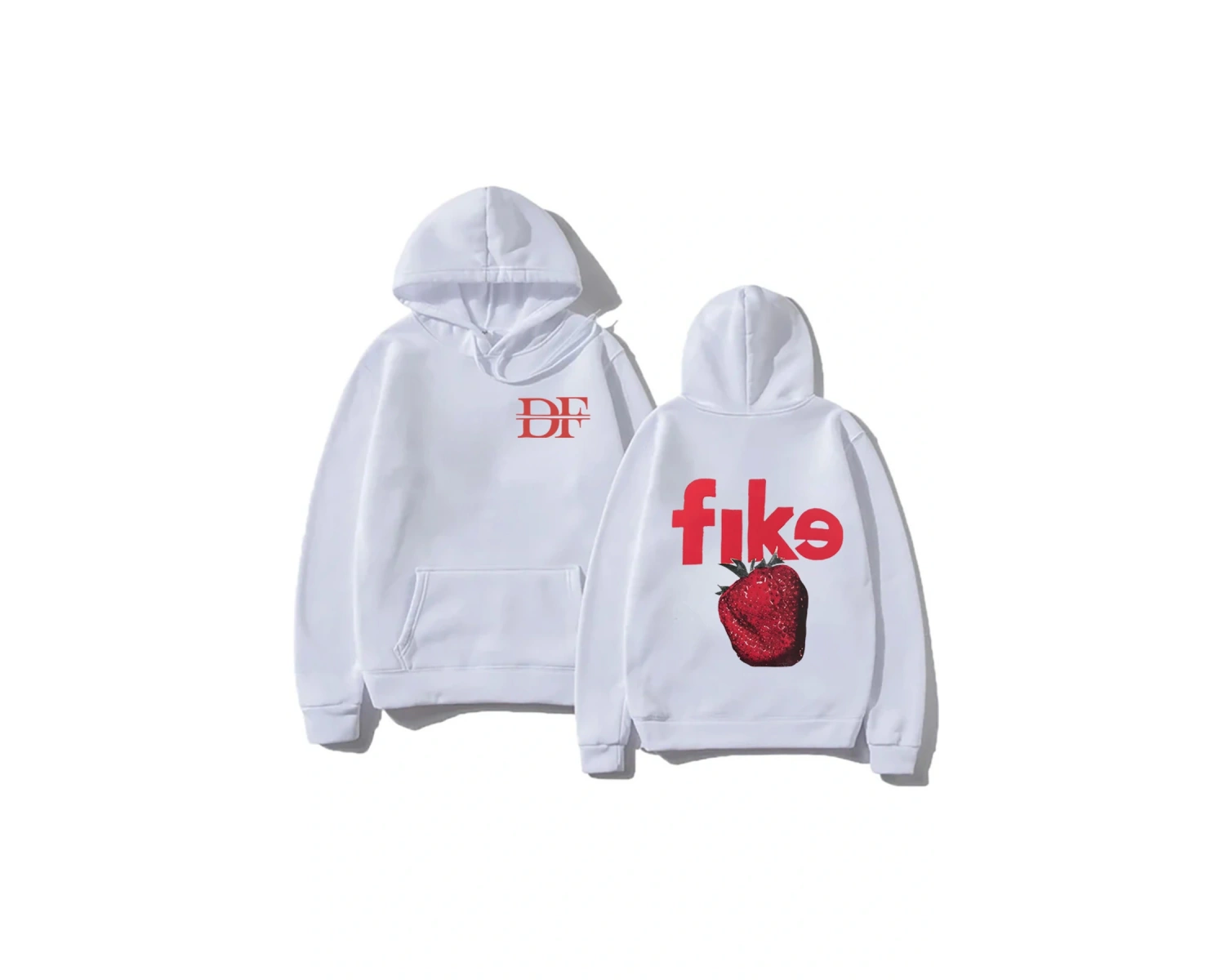 Beyaz Unisex Dominic Fike çilek Hoodie Hiphop tarzı sanatçı bant günlük kıyafetler alternat