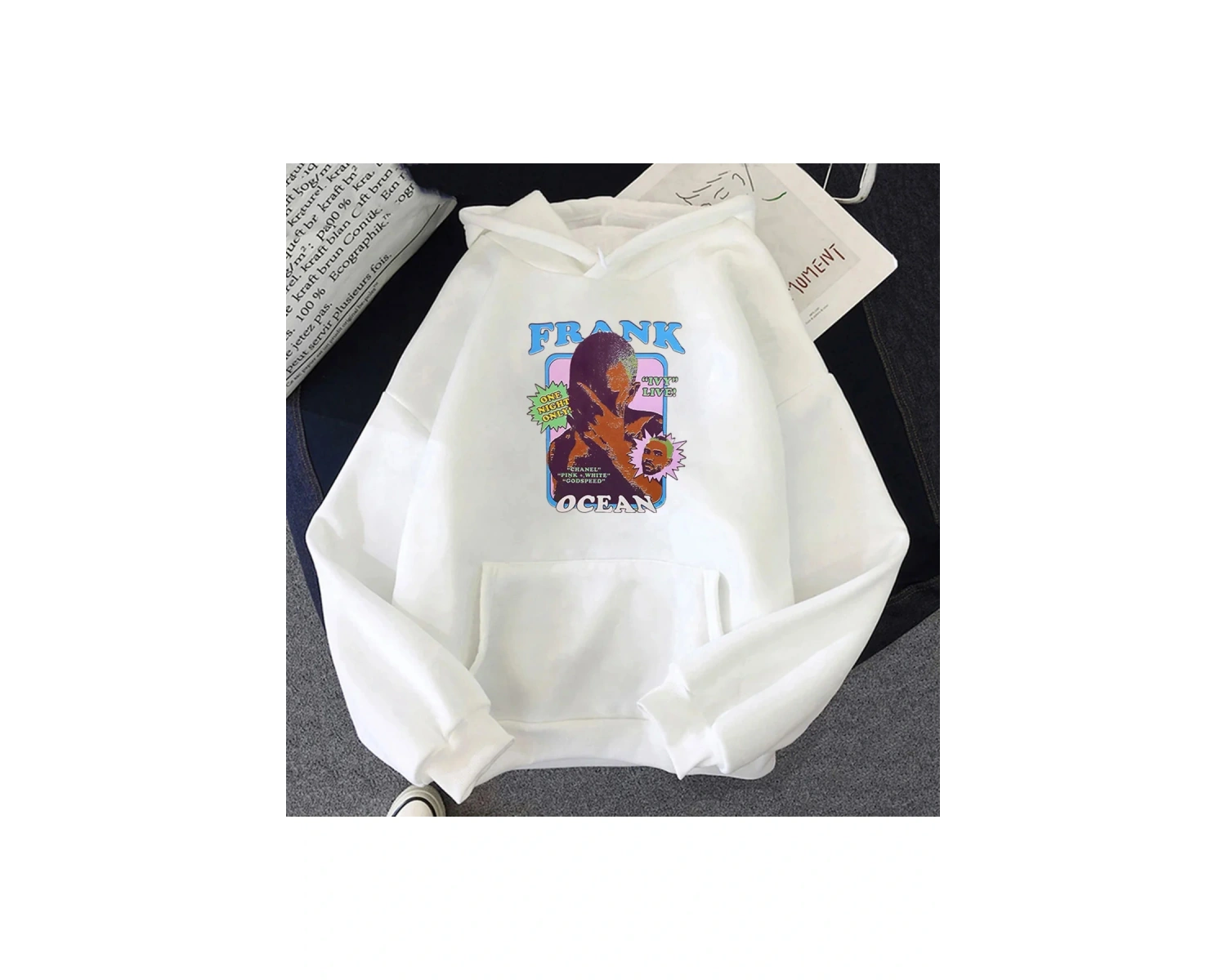 Beyaz Unisex Frank O-ocean Sarışın Kapüşonlular okaki Boy Rahat Grafik Uz