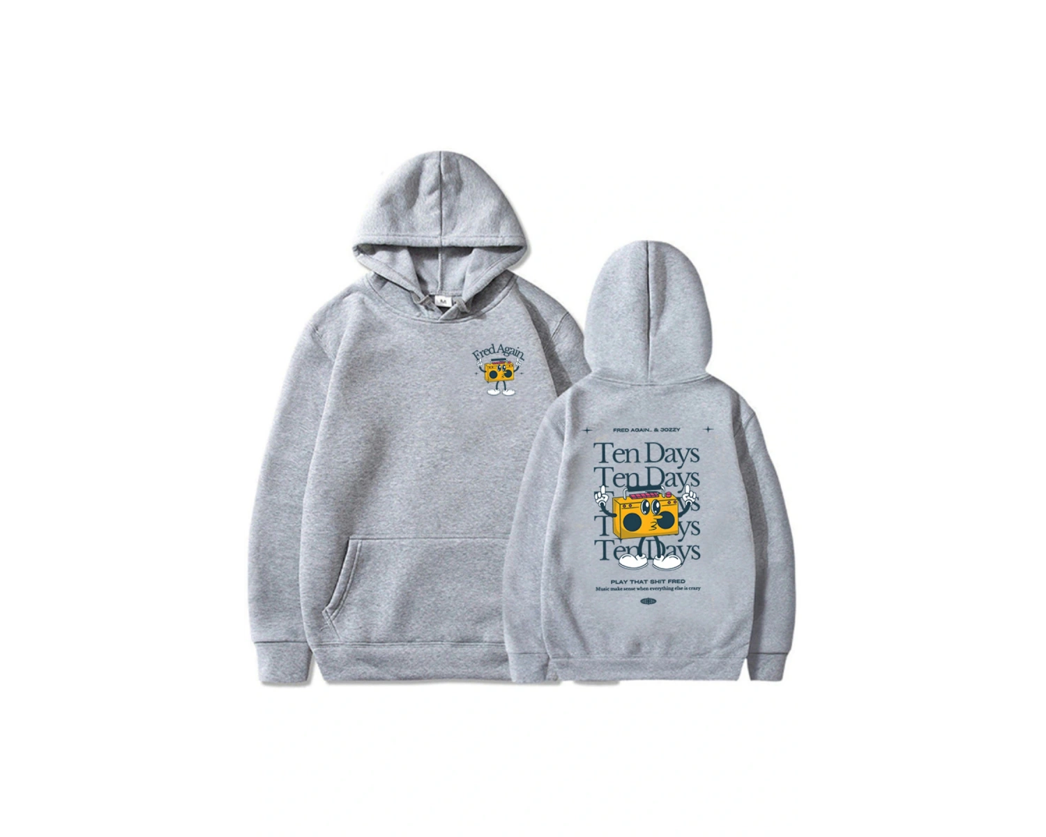 Beyaz Unisex Fred tekrar on gün kıyafetleri kapşonlu Hip Hop Streetwear Hombre dera