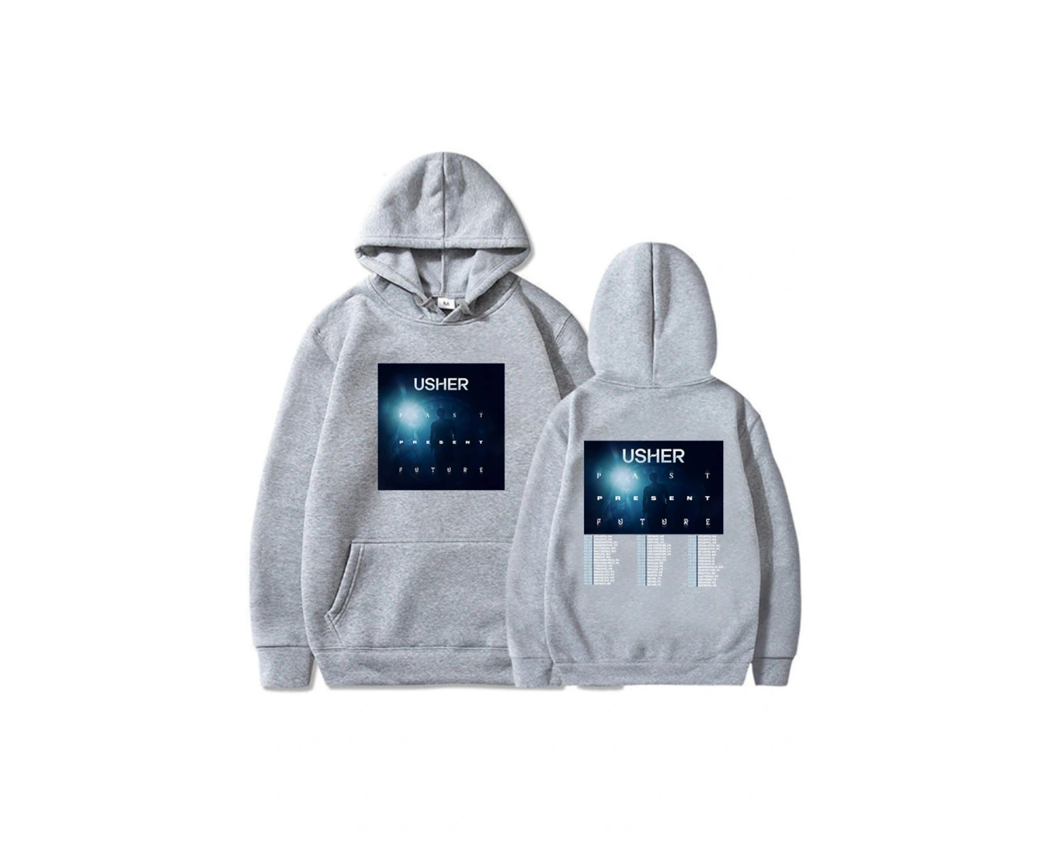 Beyaz Unisex Geçmiş mevcut gelecek tur Usherr rapçi grafik Casual kaz