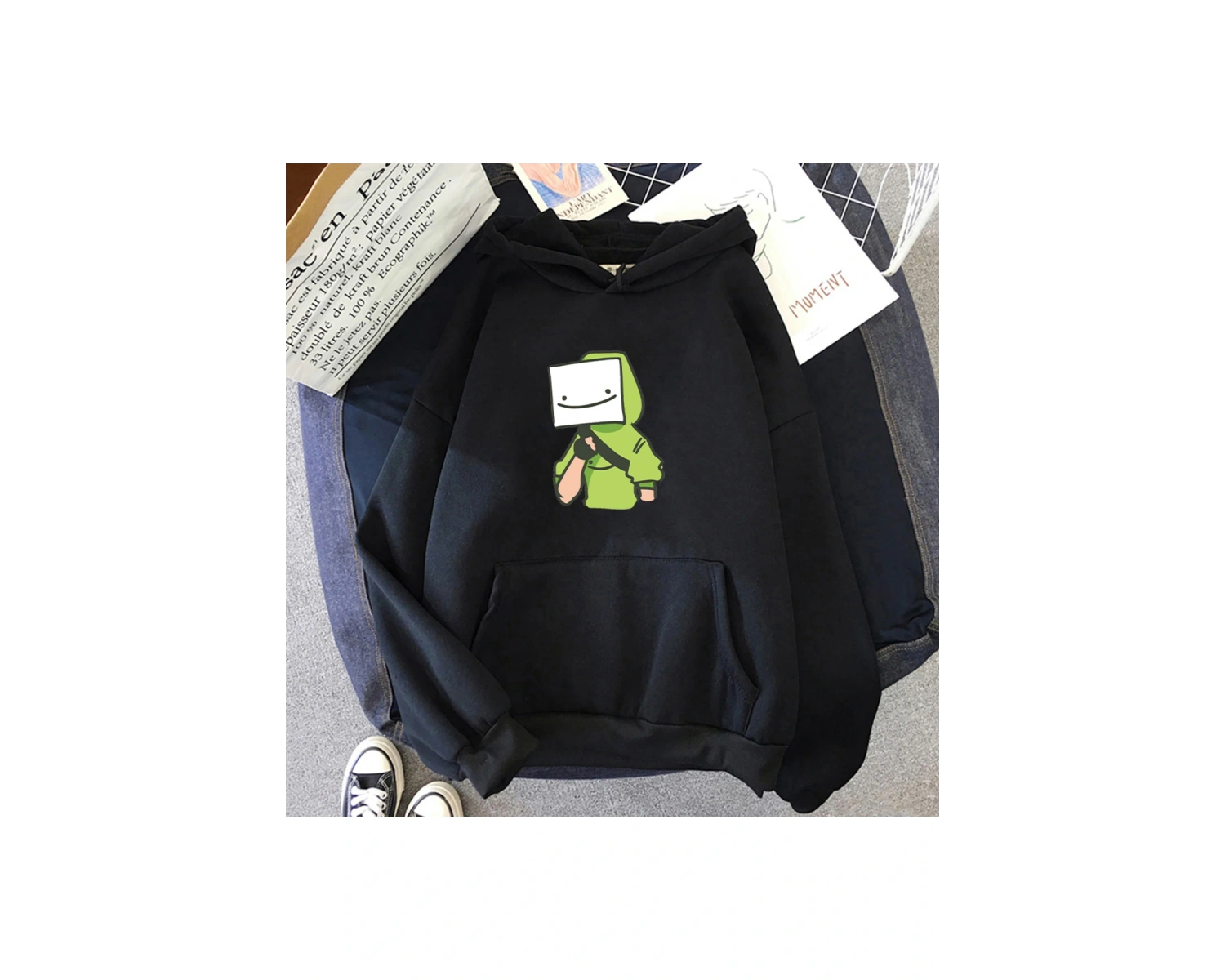 Beyaz Unisex Gevşek rahat rüya Merch baskılı kapüşonlu rüya Smp Streetwear yeni mo