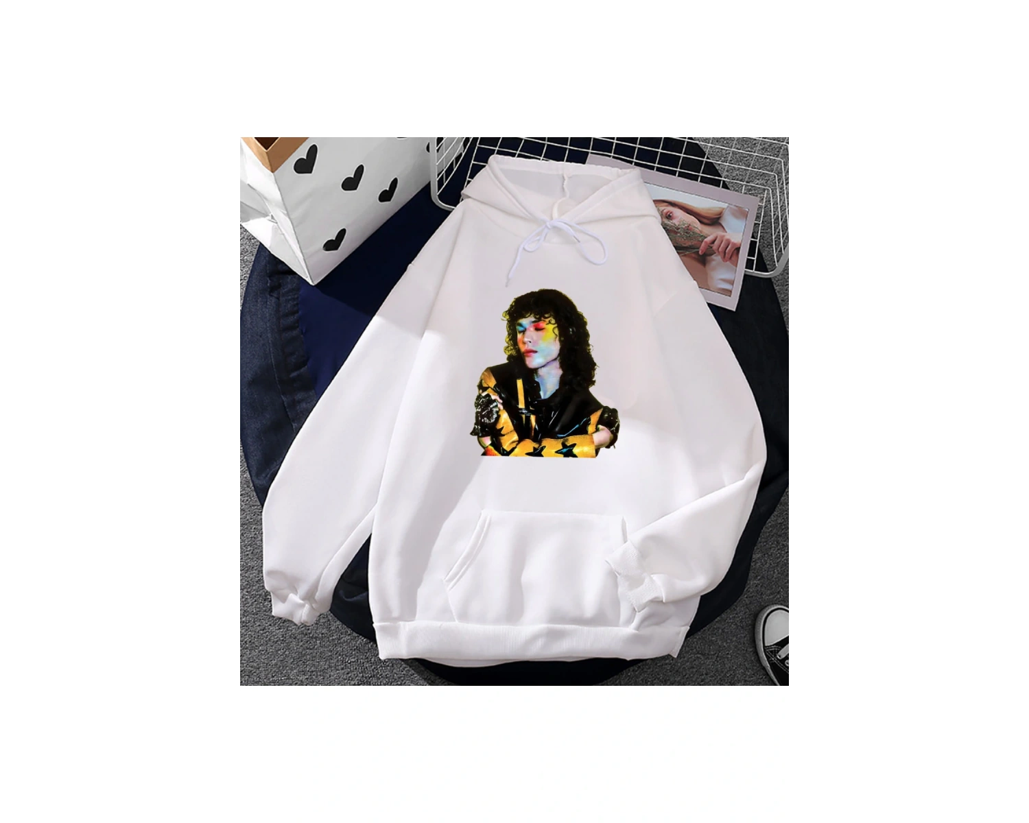 Beyaz Unisex giysi Conan gri kaya moda bulundu cennet albümü grafik Hop tarzı