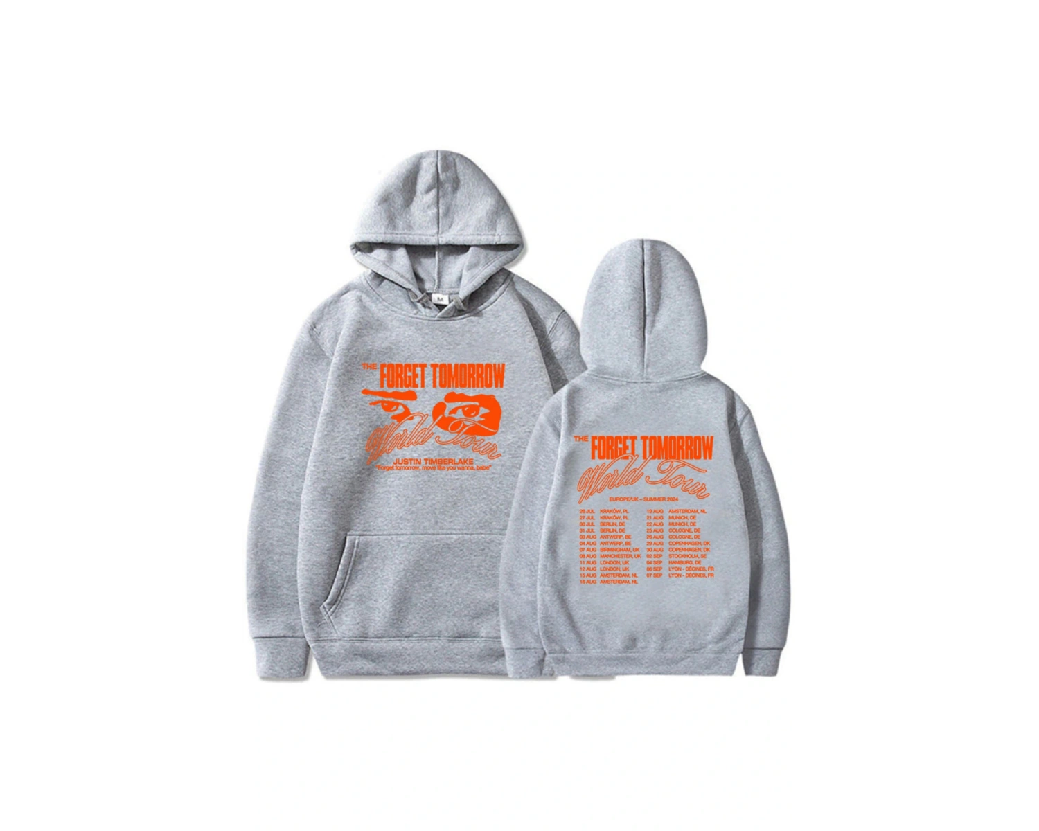 Beyaz Unisex Grafik giysi justin-timberlake yarın dünya turu Sudaderas Con Capucha kapşon