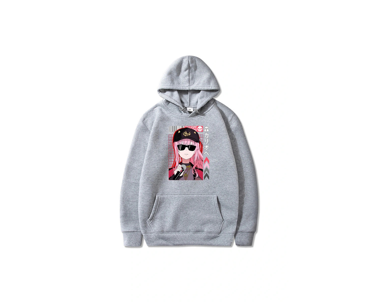 Beyaz Unisex Hololive VTuber Calliope Mori Merch Hoodie casual kapşonlu