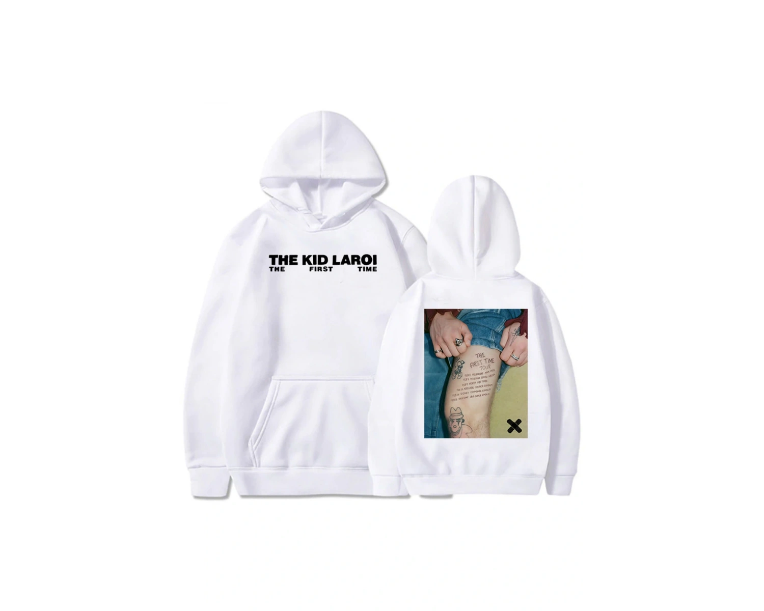 Beyaz Unisex Ilk kez çocuk LAROI Hoodie kızlar albümü grafik Sweatshirt cep Ropa Hombre giyim