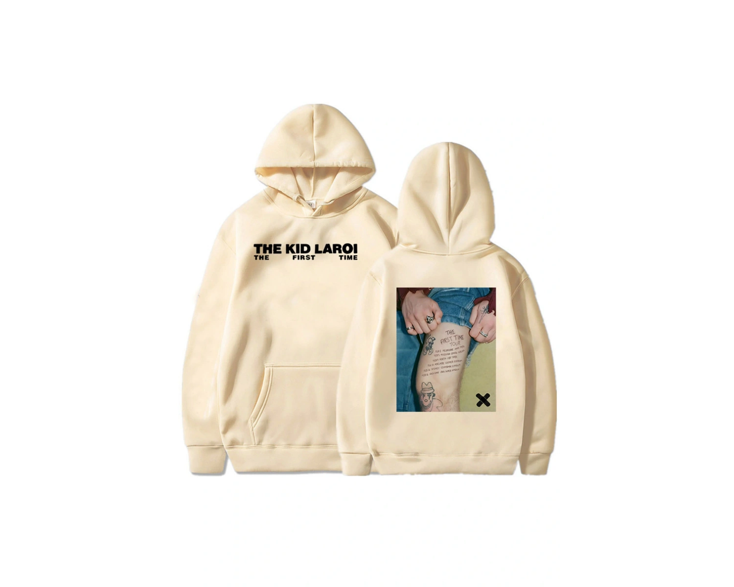 Beyaz Unisex Ilk kez çocuk LAROI Hoodie kızlar albümü grafik Sweatshirt cep Ropa Hombre giyim