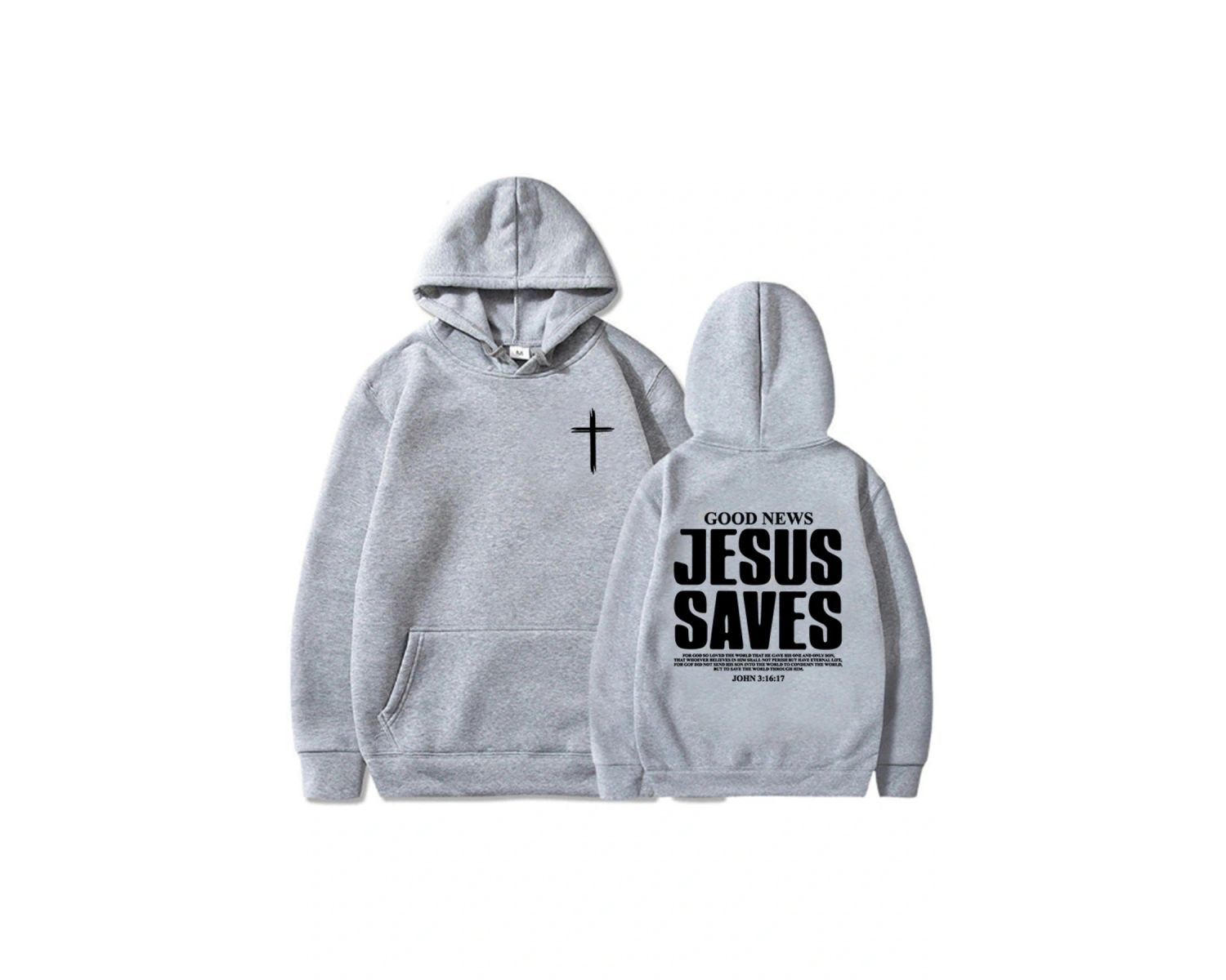 Beyaz Unisex İsa Johnu Kurtarır 3:16:17 Kapüşonlular Hıristiyan İncil Ayeti