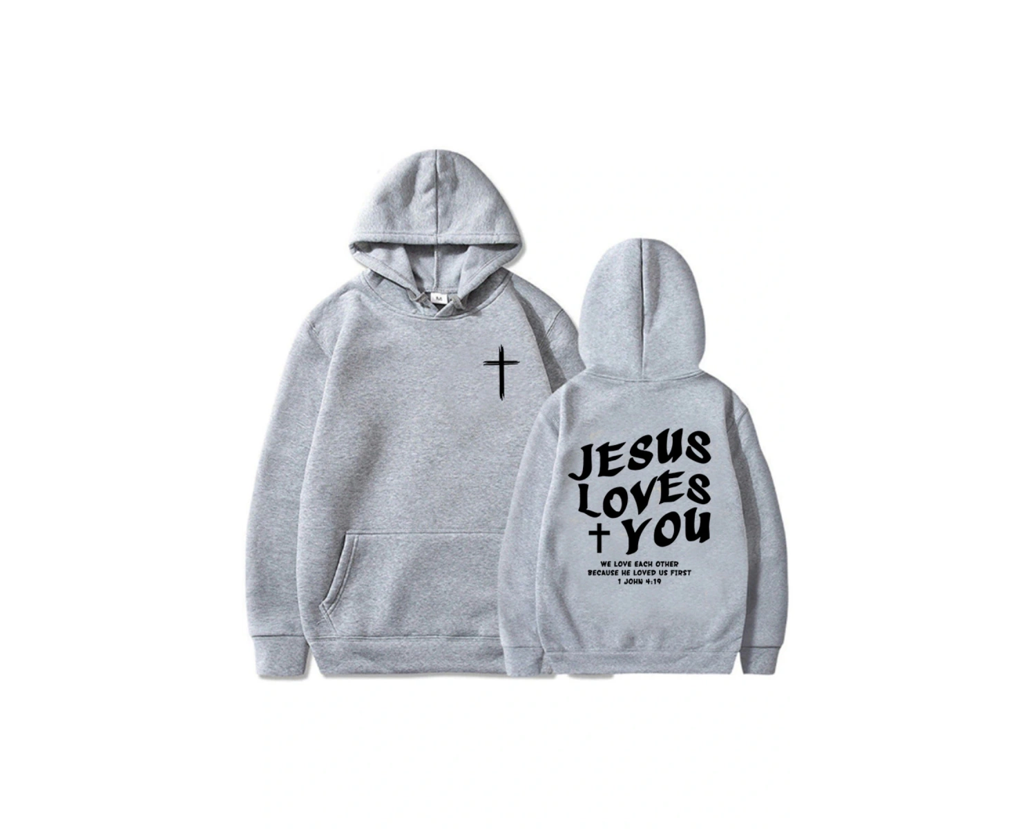 Beyaz Unisex İsa Seni Seviyorum Hıristiyan İncil Ayet Mektup Grafik Baskı Rahat Kadı