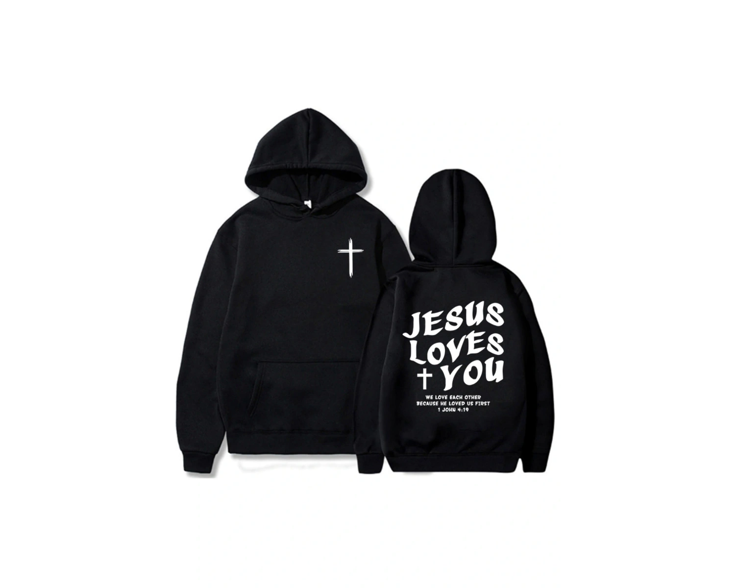 Beyaz Unisex İsa Seni Seviyorum Hıristiyan İncil Ayet Mektup Grafik Baskı Rahat Kadı