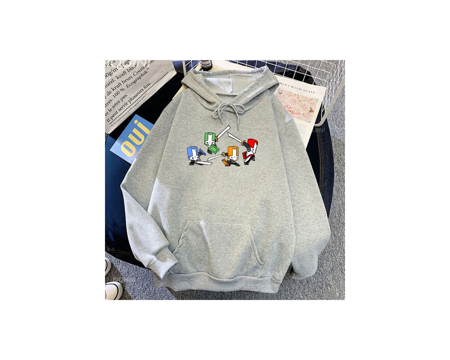 Beyaz Unisex Kale-kırıcılar oyun baskı Sudaderas kapşonlu k