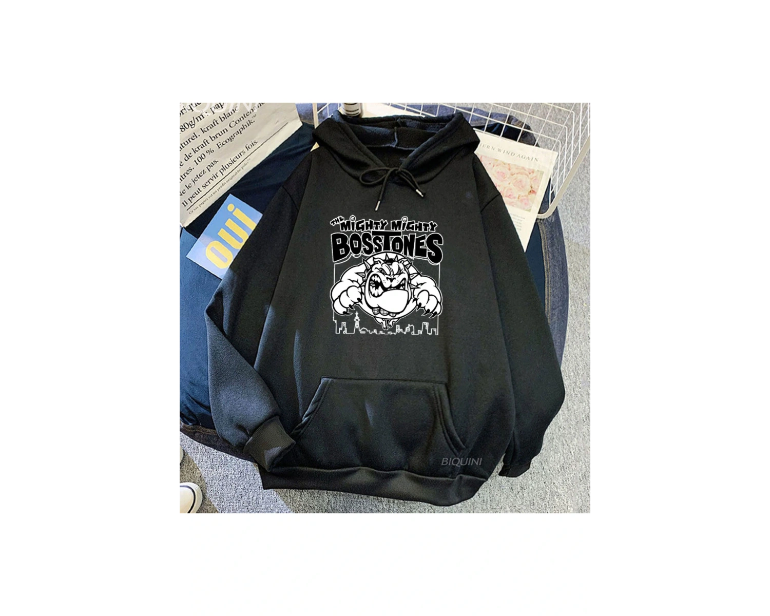 Beyaz Unisex kıyafetleri güçlü güçlü Bosstones kapşonlus