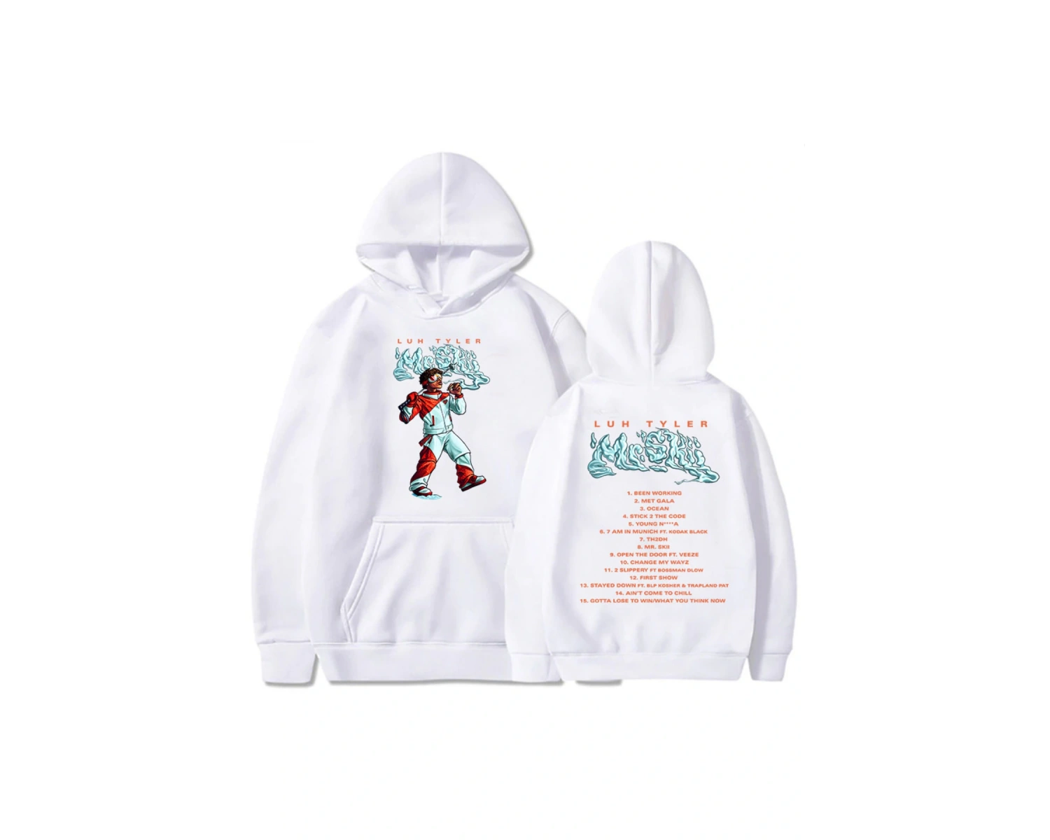 Beyaz Unisex Luh Tyler bay Skii Streetwear rahat Ropa Hombre kapşonlu