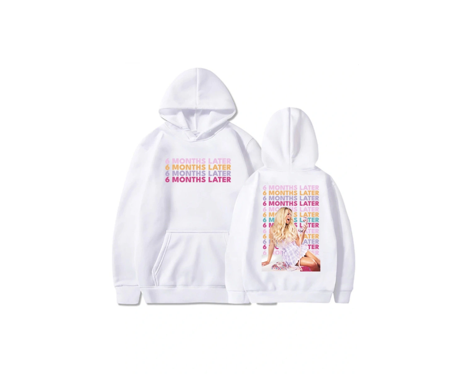 Beyaz Unisex Megan Moroney Georgia Kız Turu Kapüşonlular 2025 Albümü 6 Ay Sonra Sıcak Ka