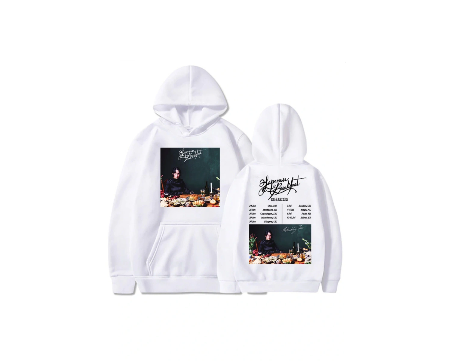 Beyaz Unisex Melankolik Turu AB ve İngiltere 2025, Melankolik Esmerleri için Kapüşonlular