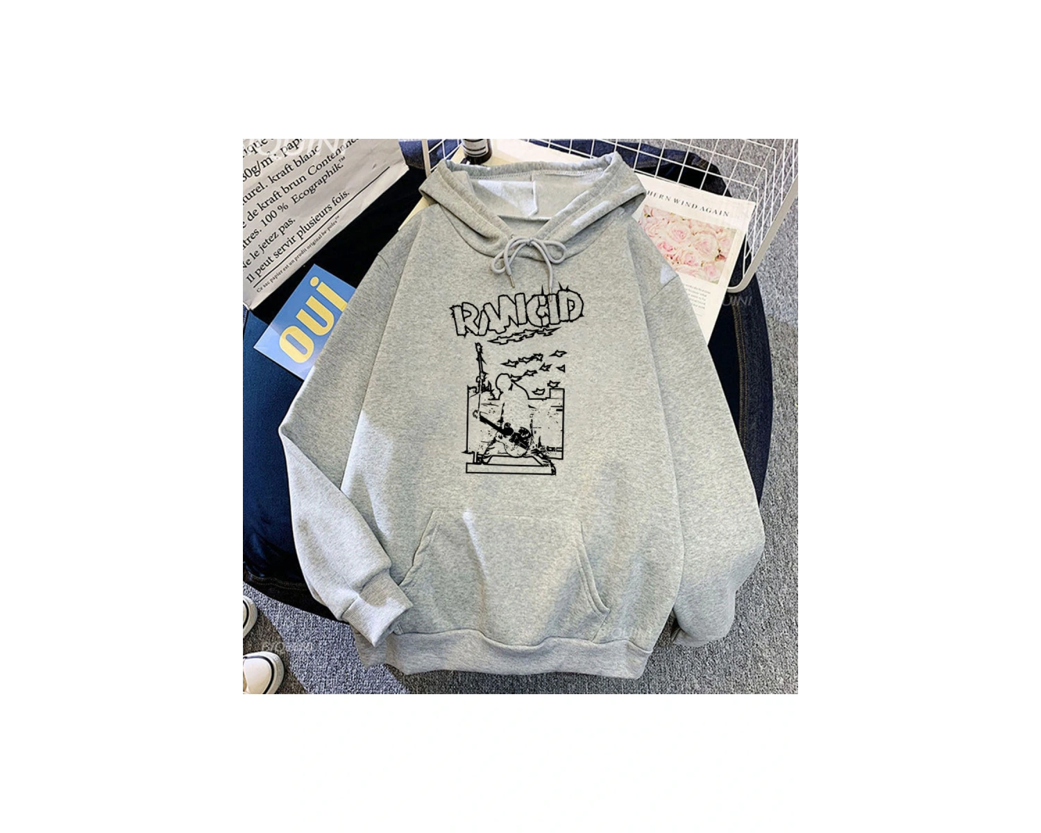 Beyaz Unisex Moda Rock Band Rancid rahat Hip Hop Streetwear Hombre deras Hombre g