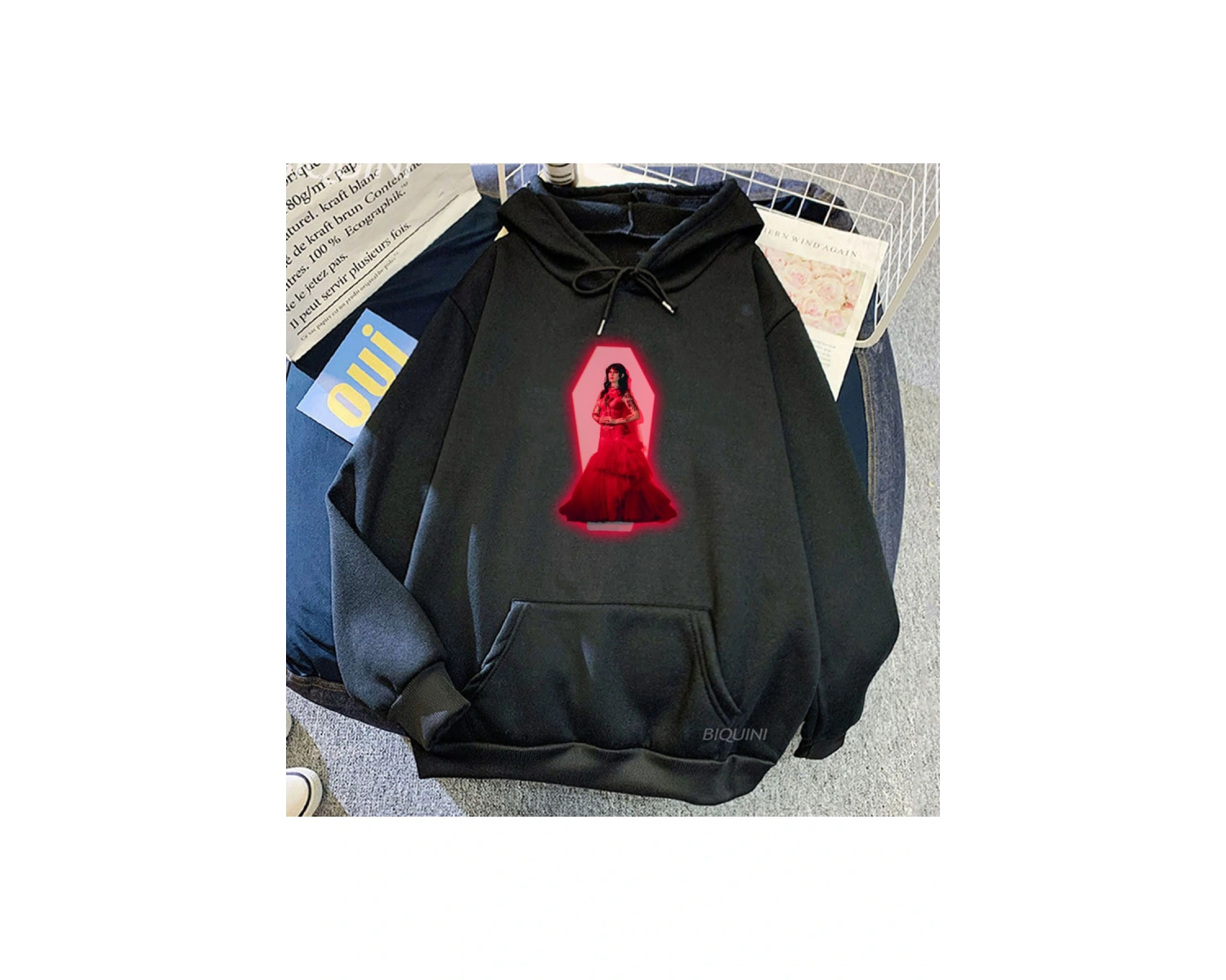 Beyaz Unisex MOTHICA öpücük ölüm Hoodiesekrahat Streetwear Hip Ho