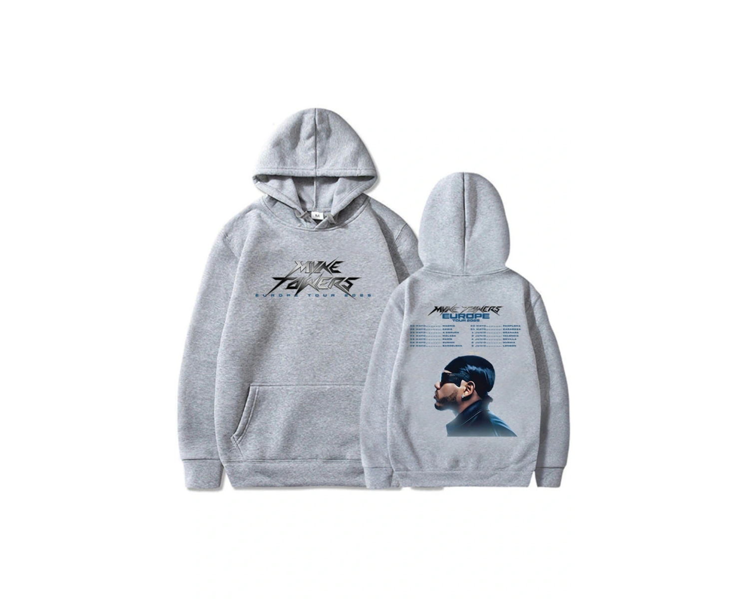 Beyaz Unisex Myke Towers Avrupa Turu Casual ErkekSokak