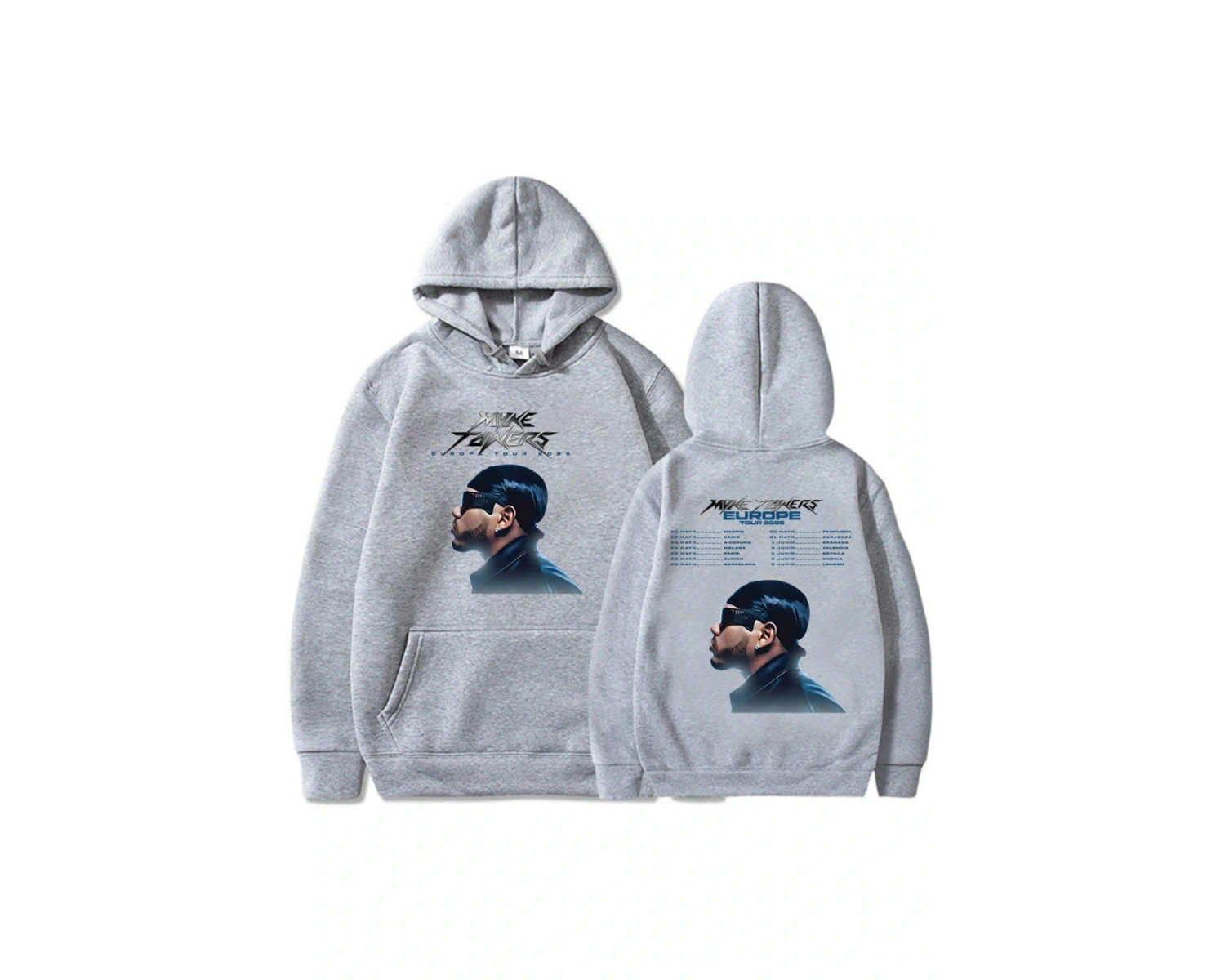 Beyaz Unisex Myke Towers Avrupa Turu Casual ErkekSokak