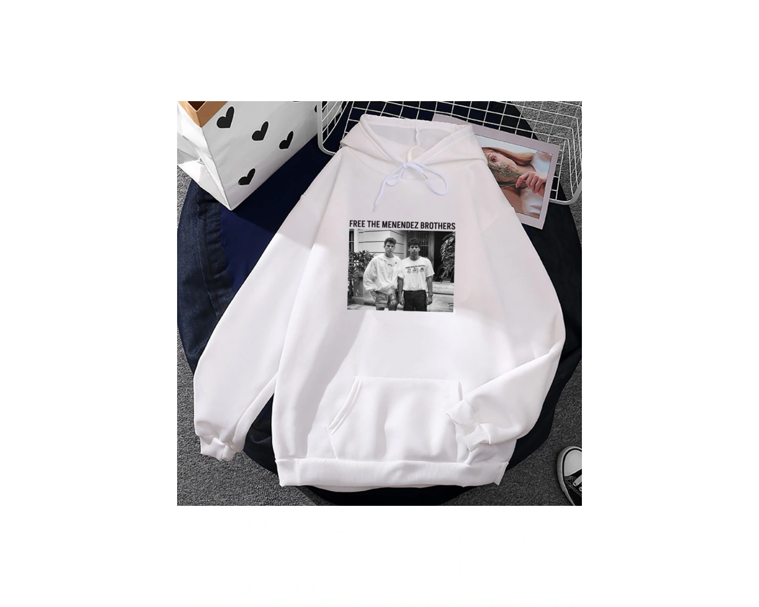 Beyaz Unisex Nicholas chachagrafik ücretsiz Menendez kardeşler film baskı Streetwear Hip H