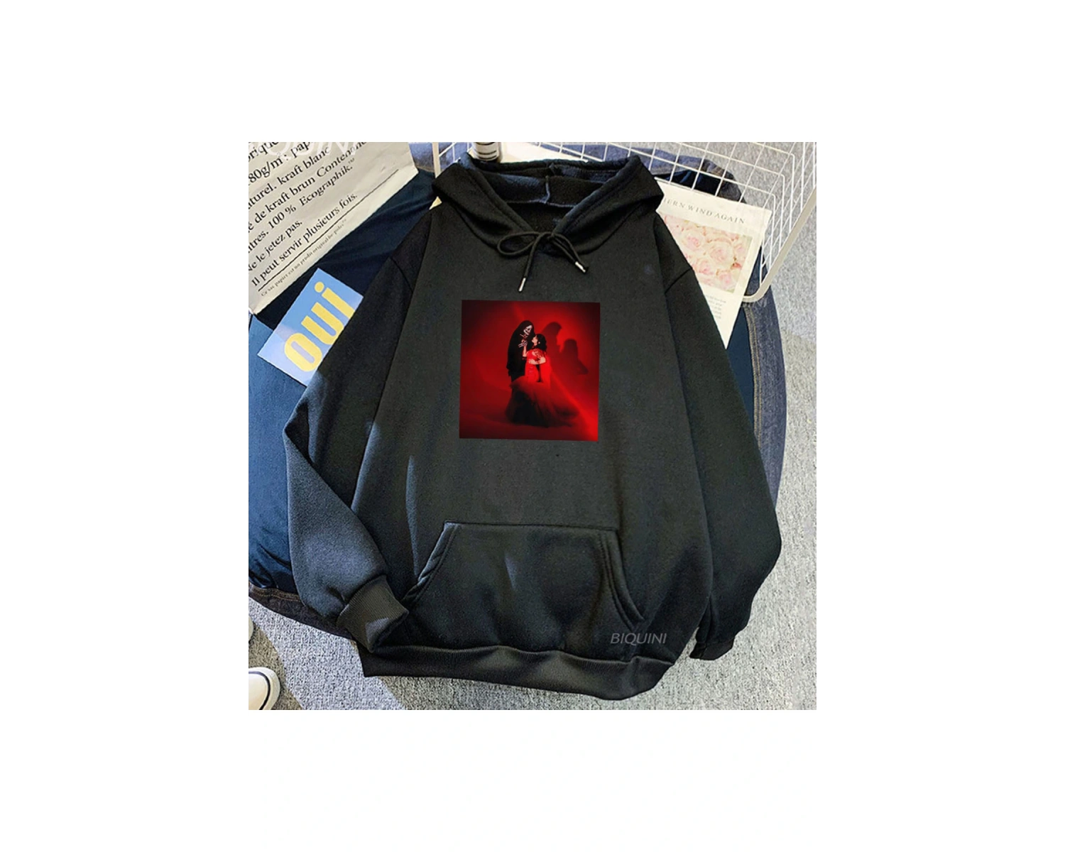 Beyaz Unisex Öpücük ölüm MOTHICA şarkıcı treetwear Hip Hop rahat