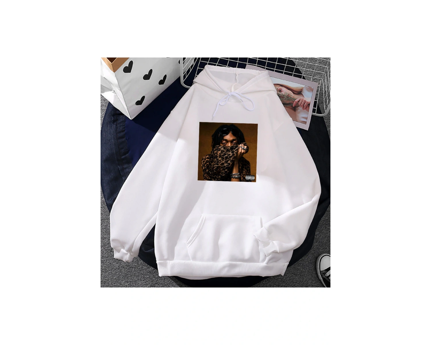 Beyaz Unisex Plan A Album Graphic Rapper Lil Tecca Heavy Mental Sweatshirts MenWomen Clothes Long