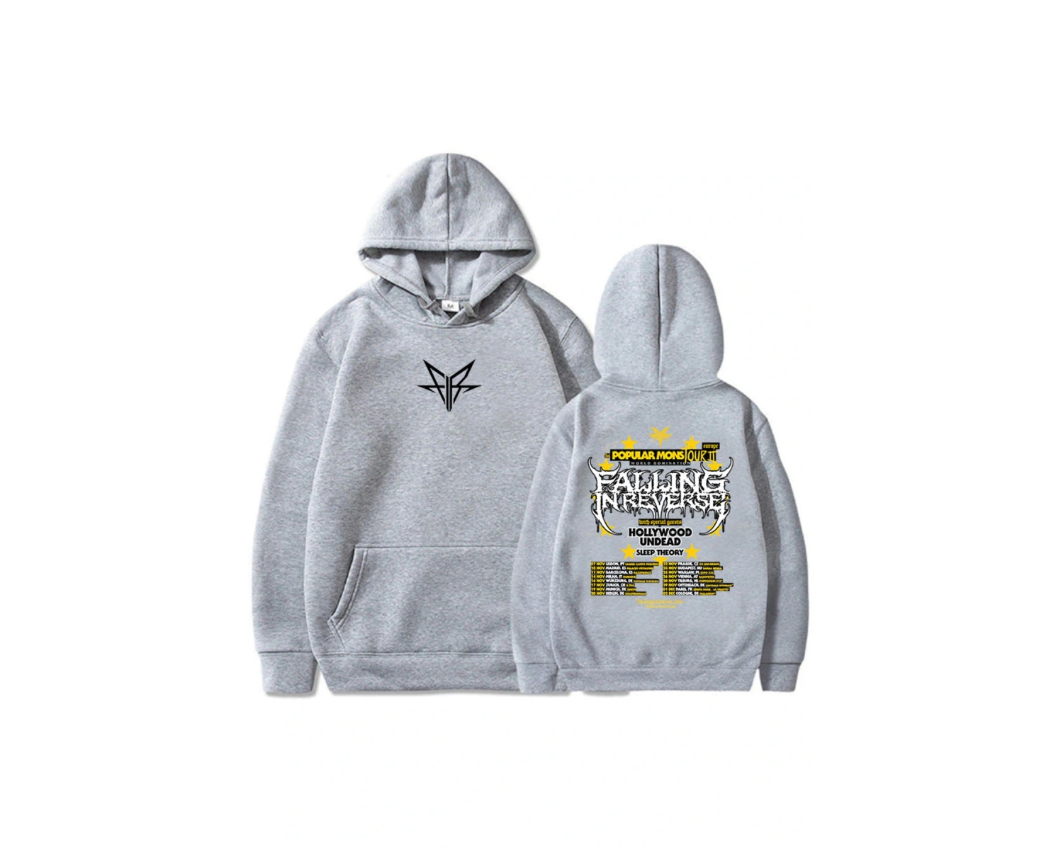 Beyaz Unisex Popüler Mons tur giyim ters bant içinde düşen grafik Hip Hop He