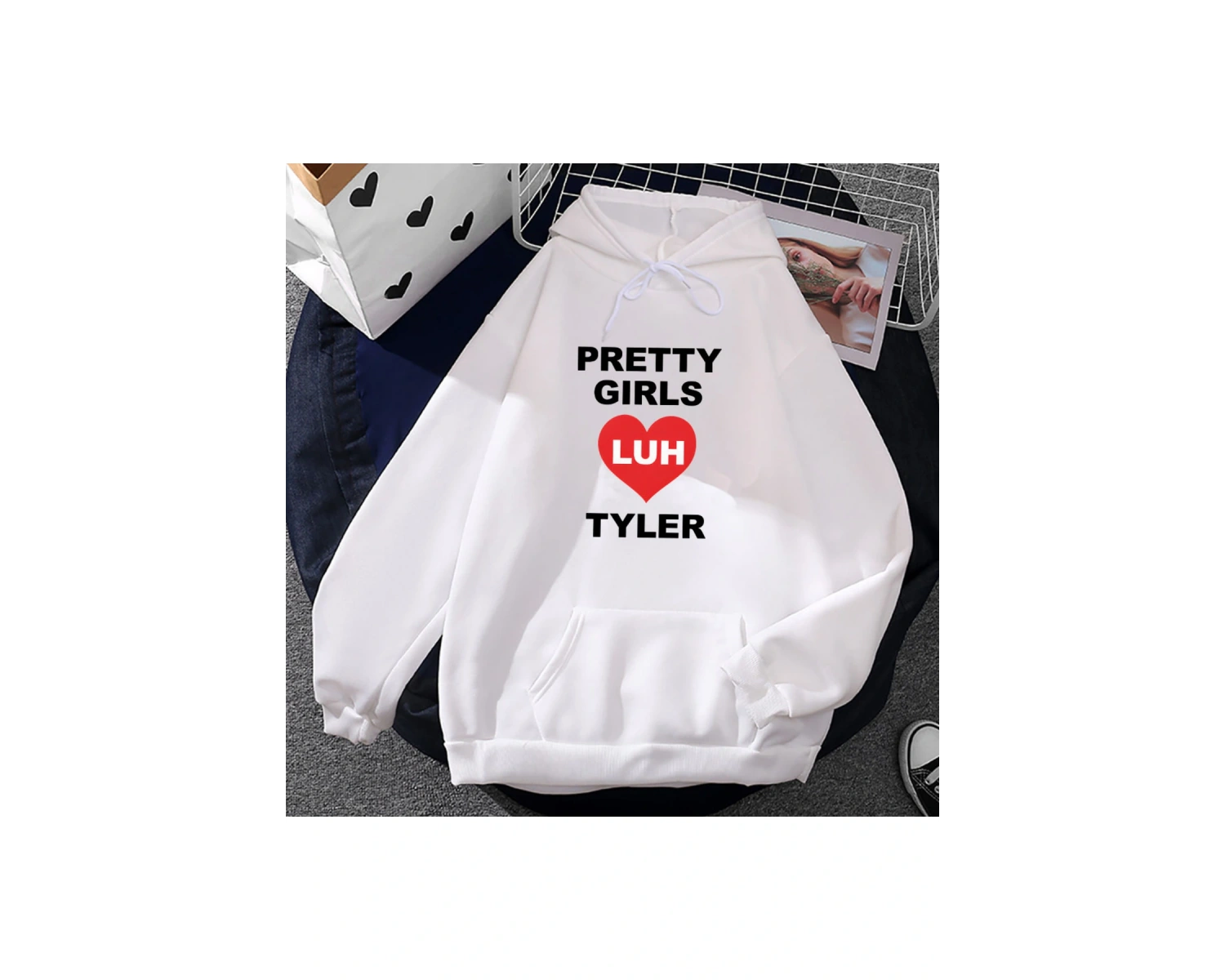 Beyaz Unisex Pretty Girls Luh Tyler Rapper Hip Hop Streetwear Casual Men Heavy Mental Fashion Swea