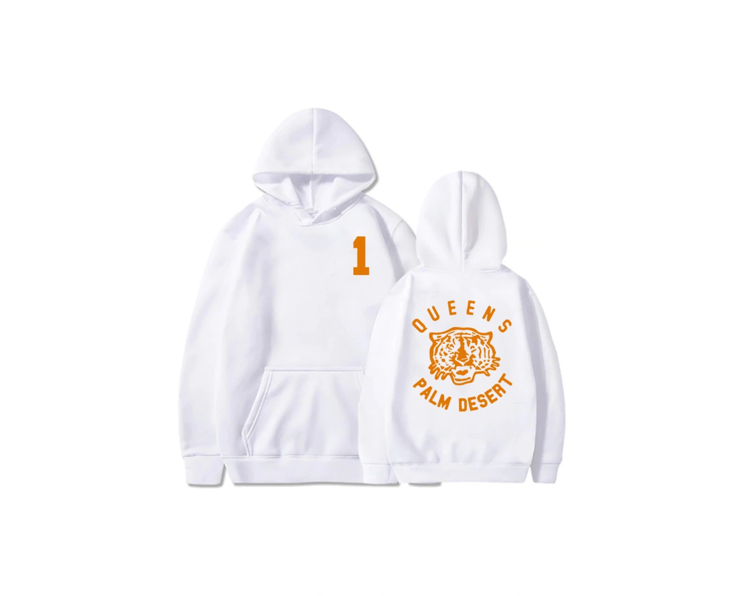 Beyaz Unisex Queens Palm çöl kaplan baskı Queens taş yaş Hip Hop Streetwear