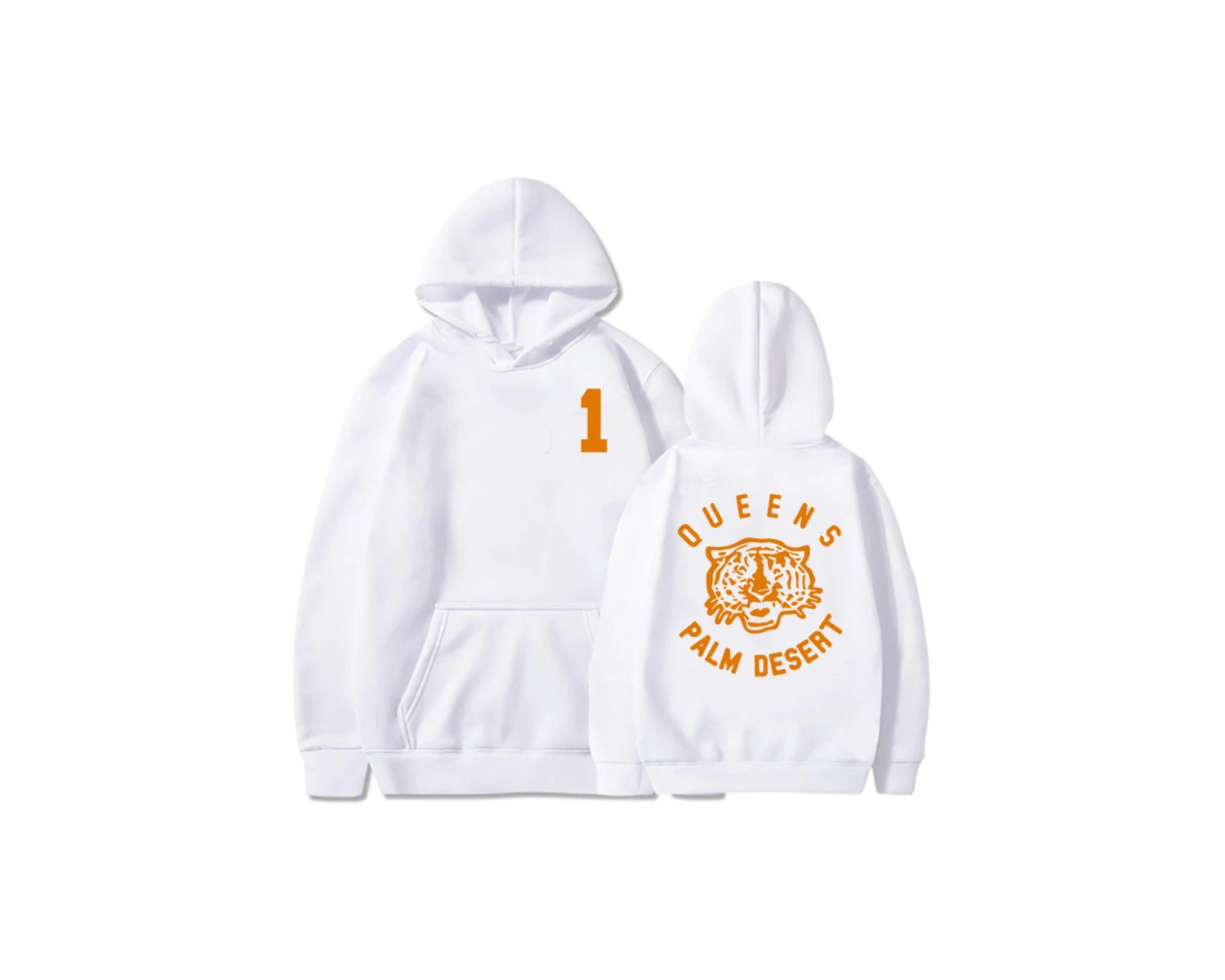 Beyaz Unisex Queens Palm çöl kaplan baskı Queens taş yaş Hip Hop Streetwear