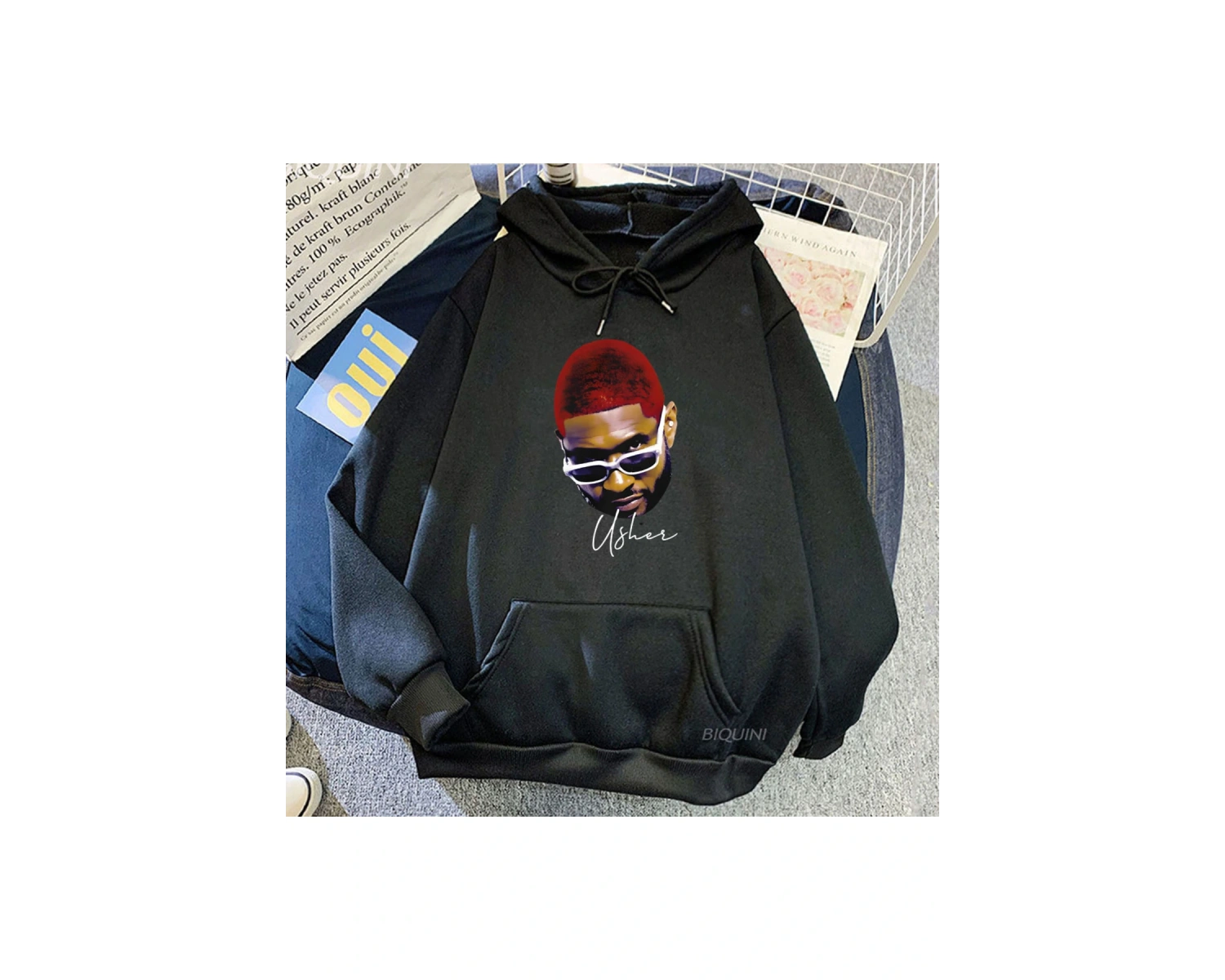 Beyaz Unisex R & B Pop şarkıcı Usher albümü geliyor ev baskı kapşon