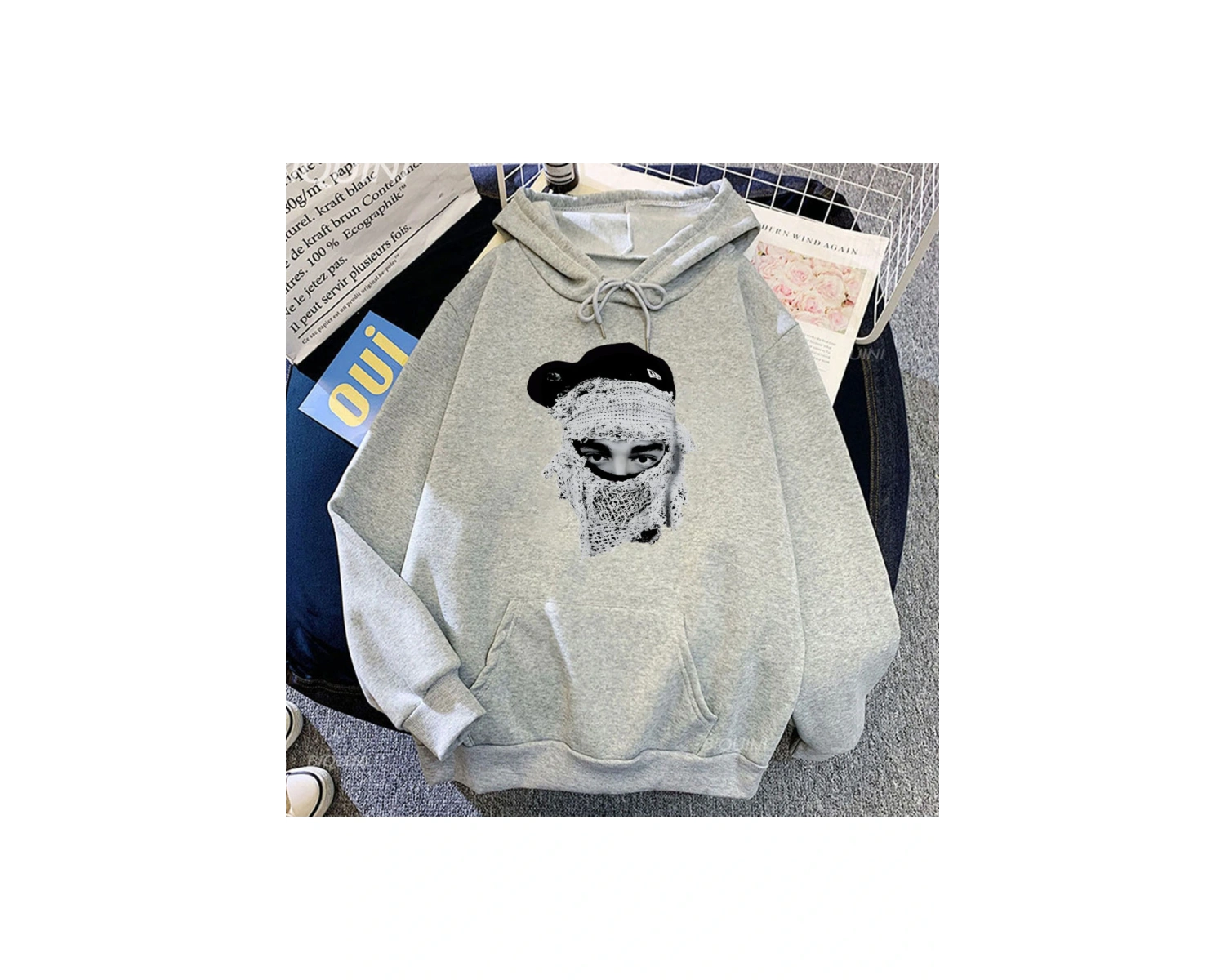 Beyaz Unisex Rapçi Yeat 2093 rahat kapüşonlu Harajuku ağır zihinsel Hi